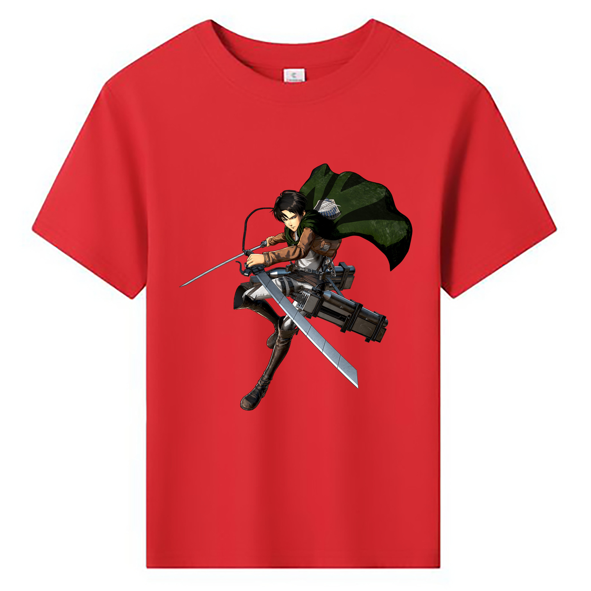 （画像用） 進撃の巨人 リヴァイ·アッカーマン Attack on Titan Levi Ackerman 綿100％キッズTシャツ（フロントプリント）