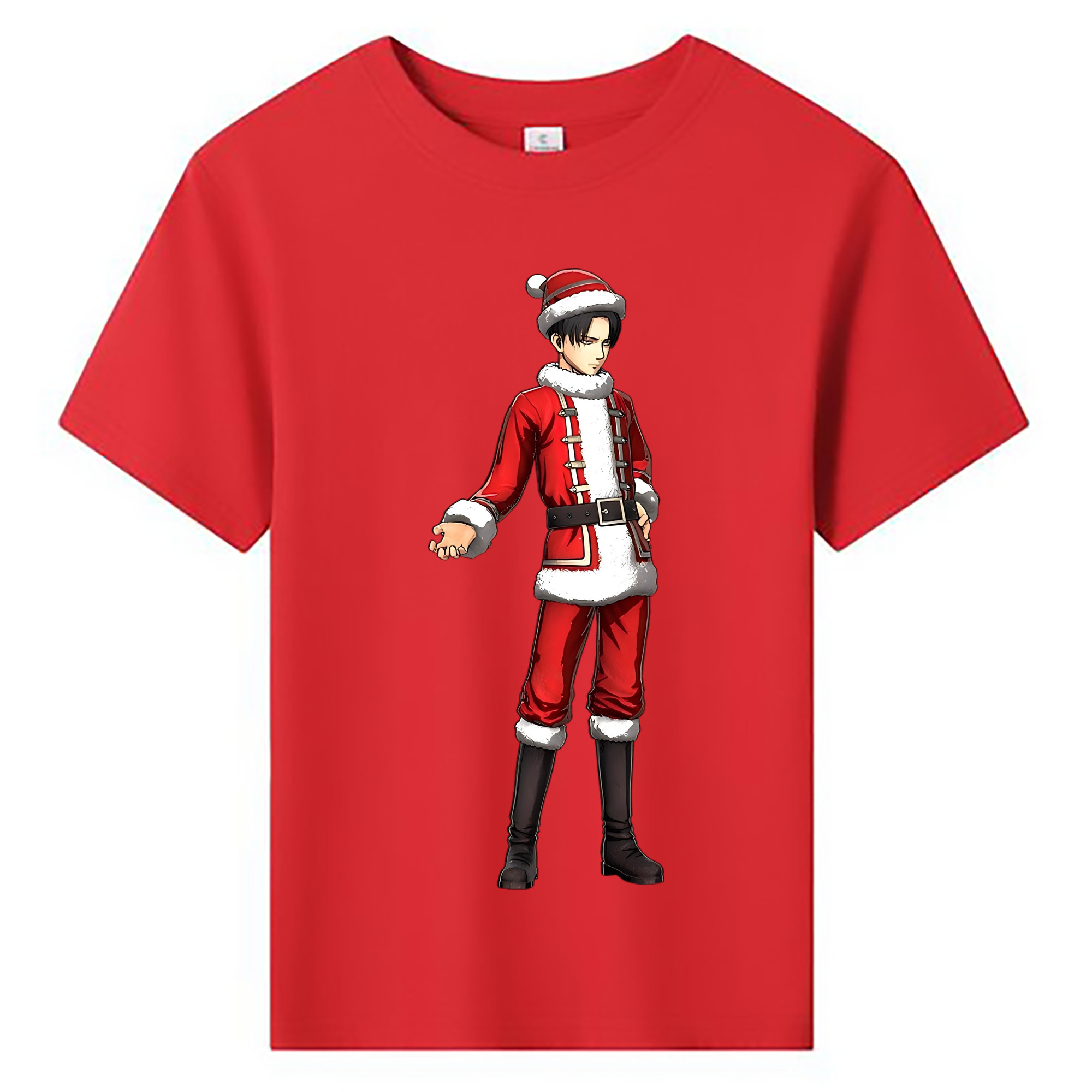 （画像用） 進撃の巨人 リヴァイ·アッカーマン Attack on Titan Levi Ackerman 綿100％キッズTシャツ（フロントプリント）