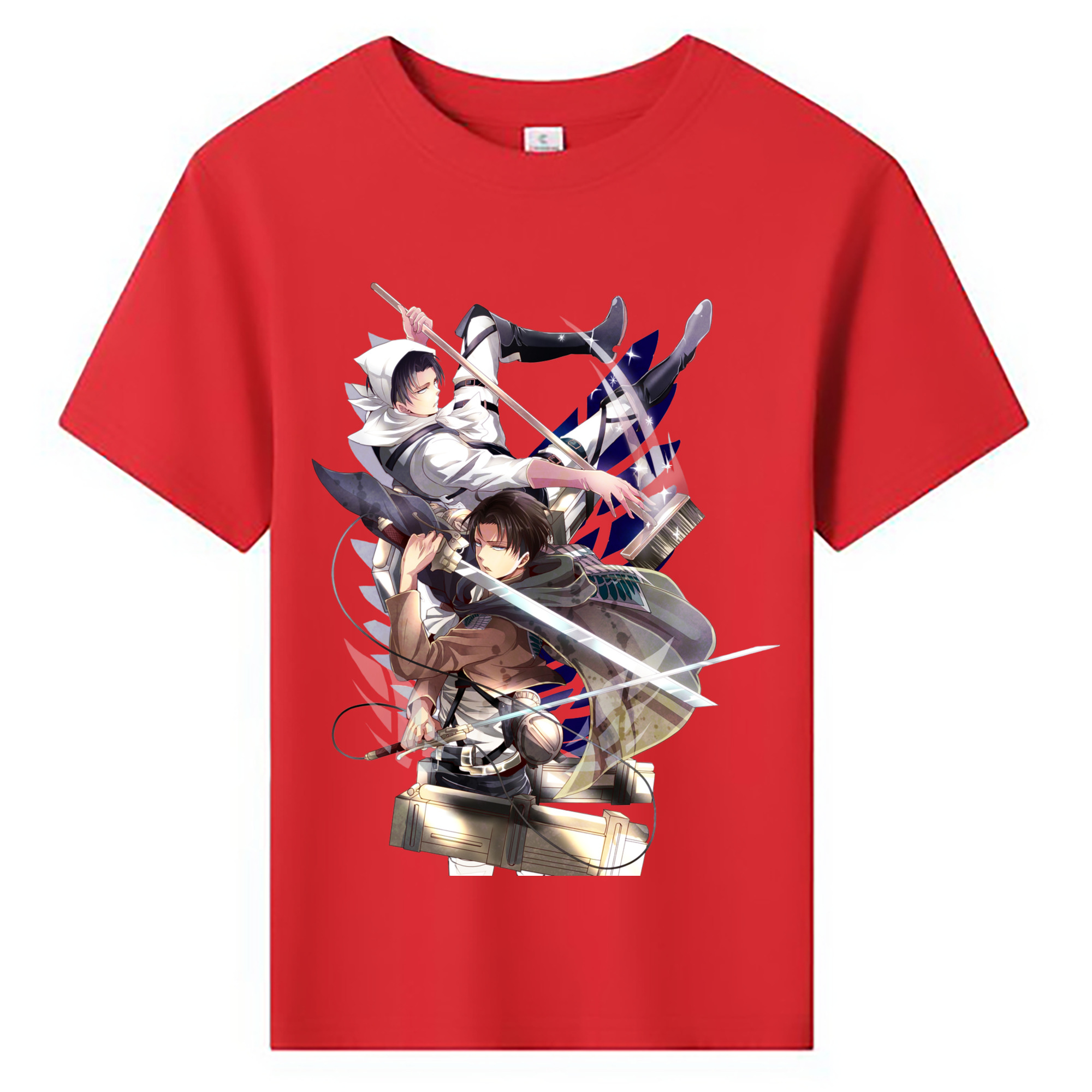 （画像用） 進撃の巨人 リヴァイ·アッカーマン Attack on Titan Levi Ackerman 綿100％キッズTシャツ（フロントプリント）