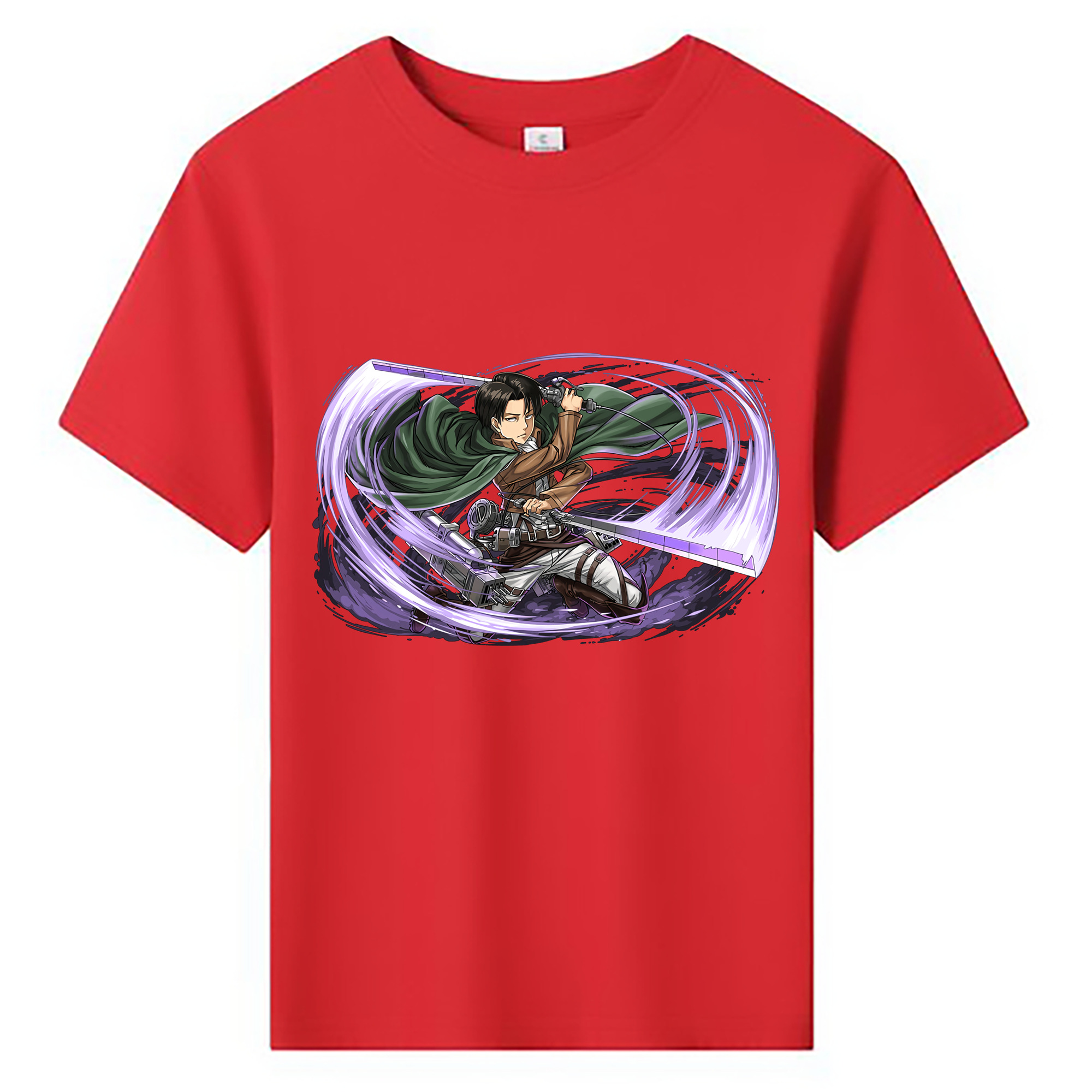 （画像用） 進撃の巨人 リヴァイ·アッカーマン Attack on Titan Levi Ackerman 綿100％キッズTシャツ（フロントプリント）