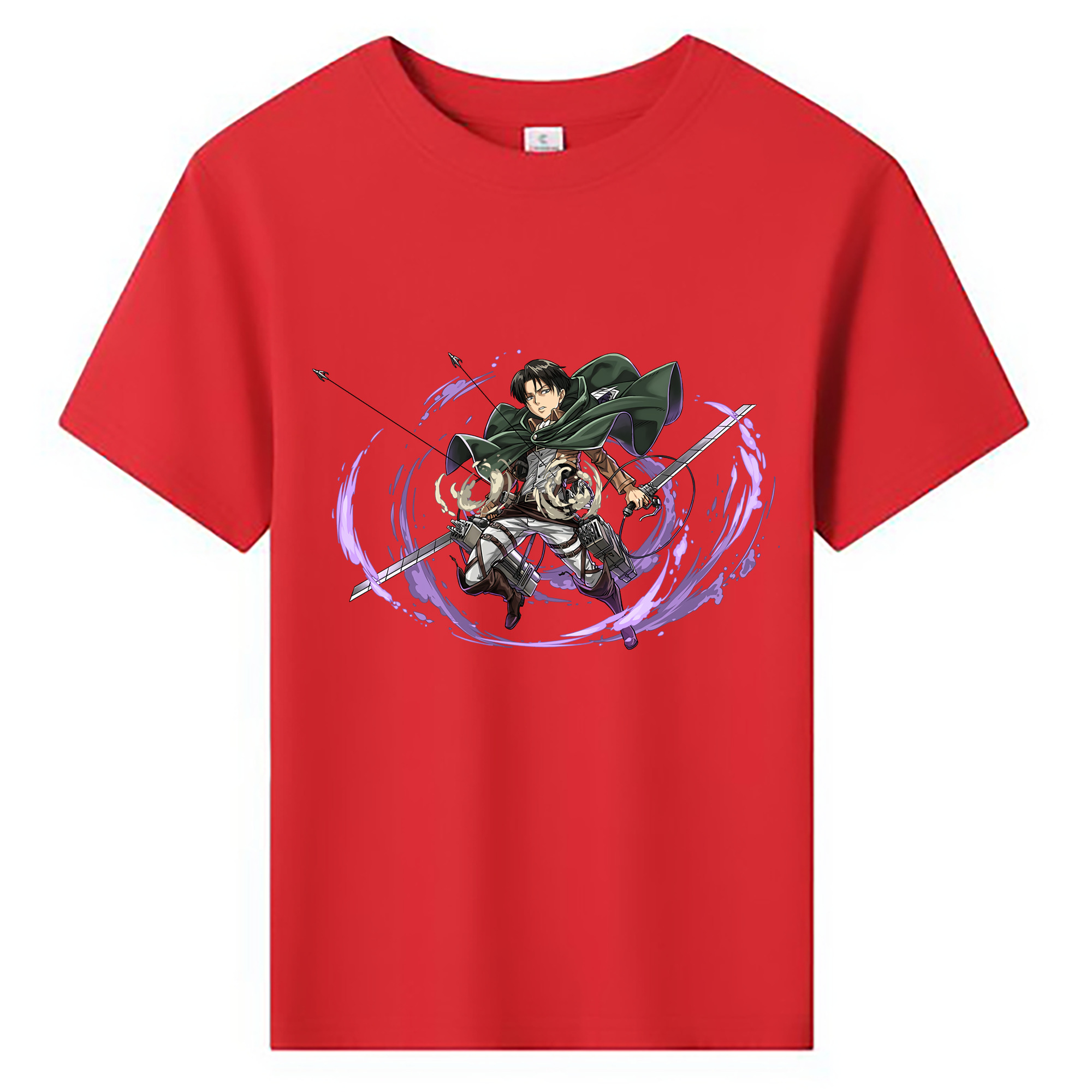 （画像用） 進撃の巨人 リヴァイ·アッカーマン Attack on Titan Levi Ackerman 綿100％キッズTシャツ（フロントプリント）