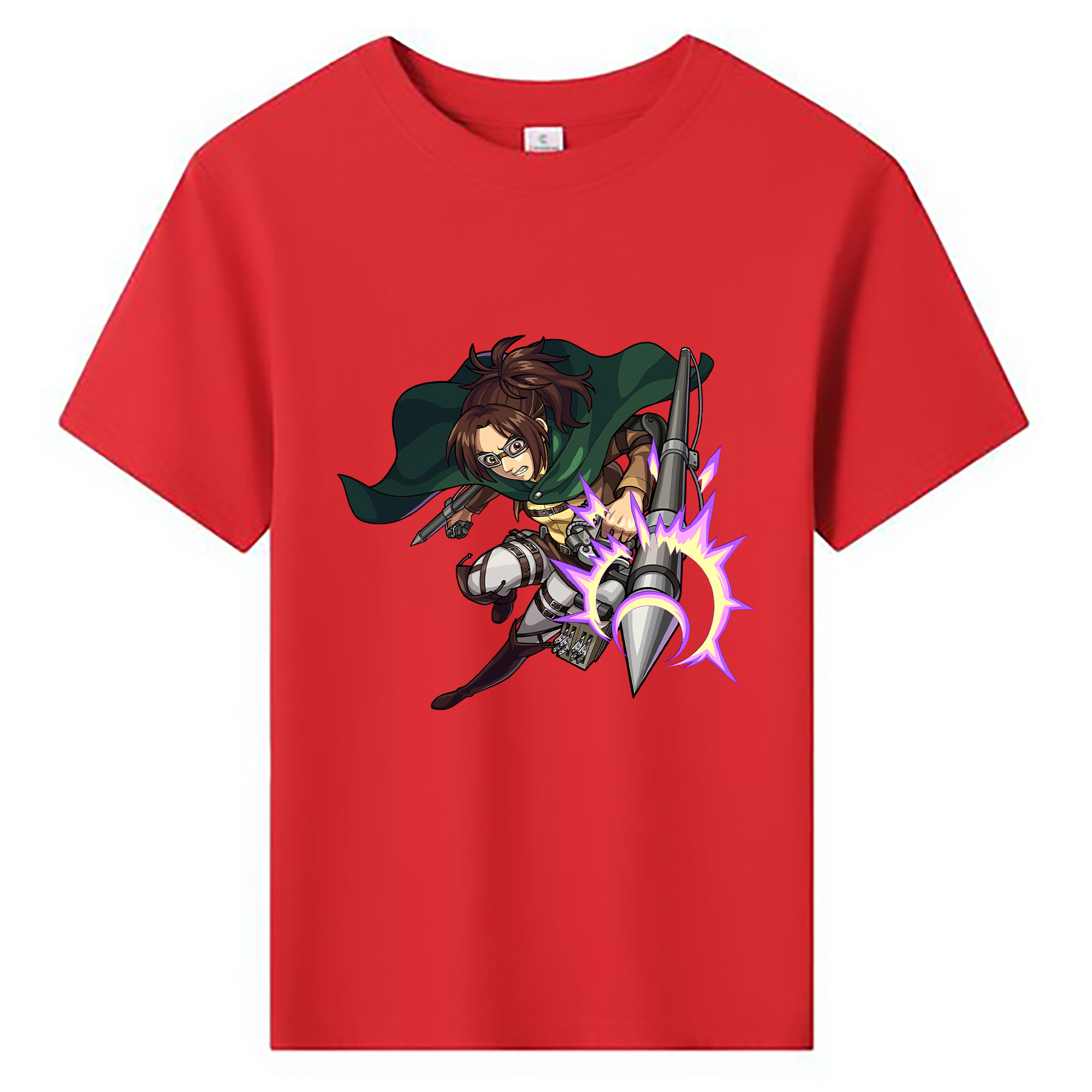 （画像用） 進撃の巨人 ハンジ·ゾエ Attack on Titan Hanji Zoe 綿100％キッズTシャツ（フロントプリント）