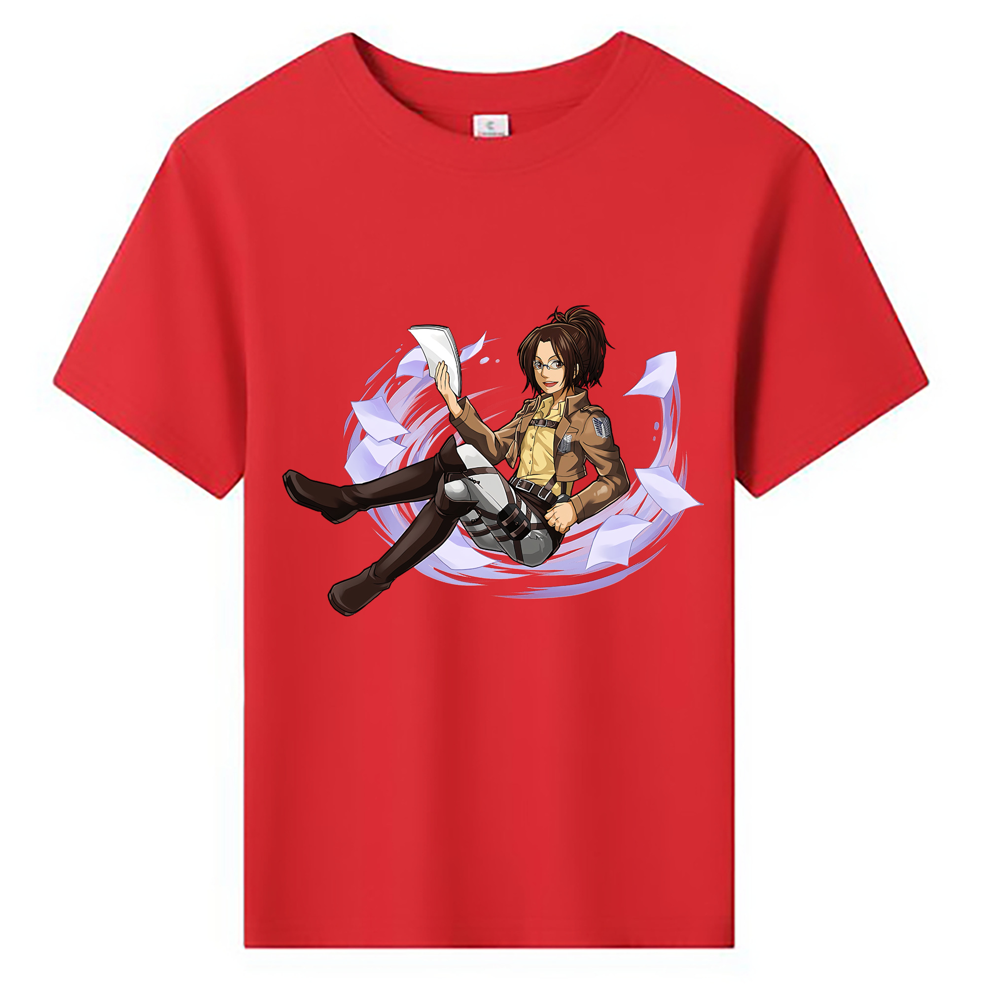（画像用） 進撃の巨人 ハンジ·ゾエ Attack on Titan Hanji Zoe 綿100％キッズTシャツ（フロントプリント）