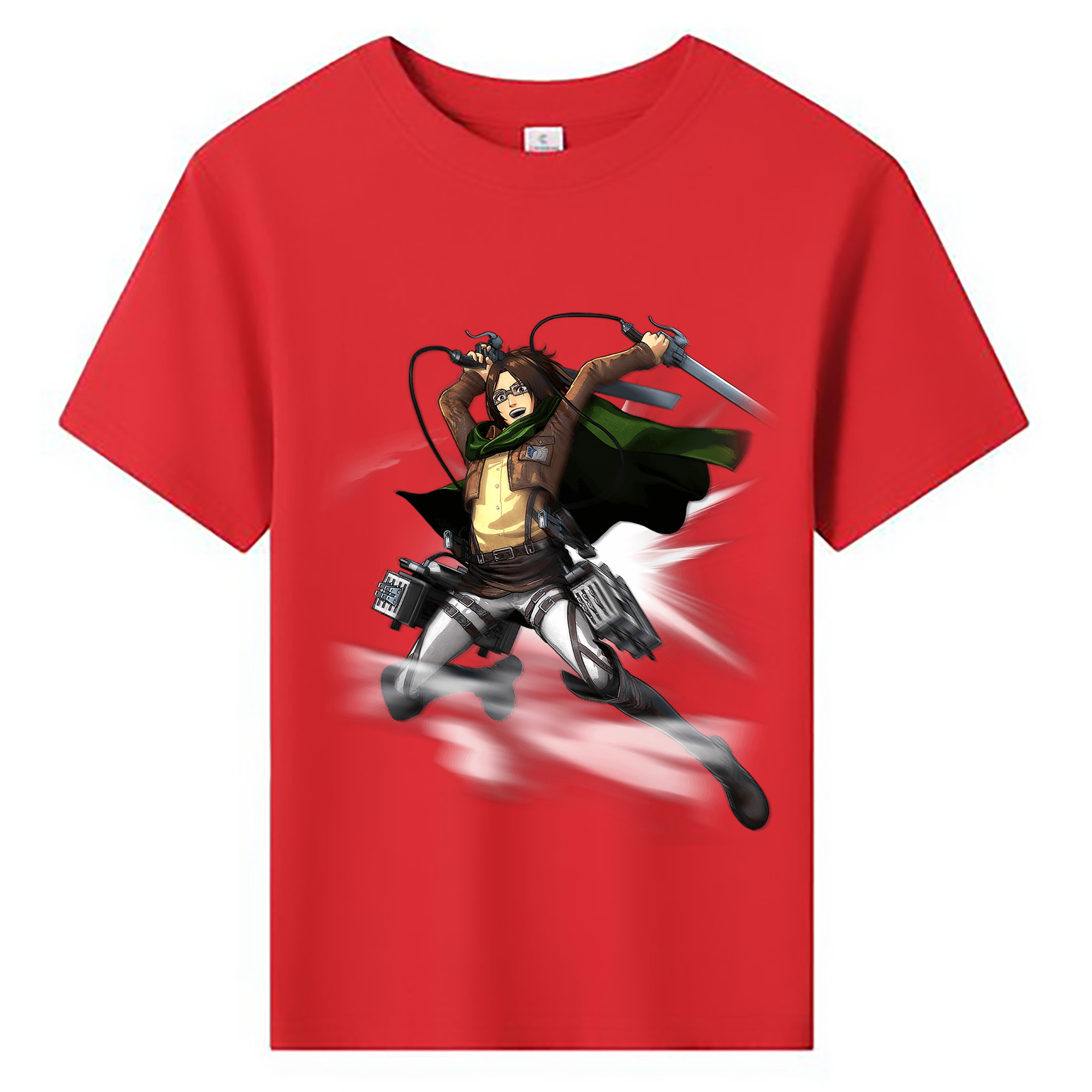 （画像用） 進撃の巨人 ハンジ·ゾエ Attack on Titan Hanji Zoe 綿100％キッズTシャツ（フロントプリント）