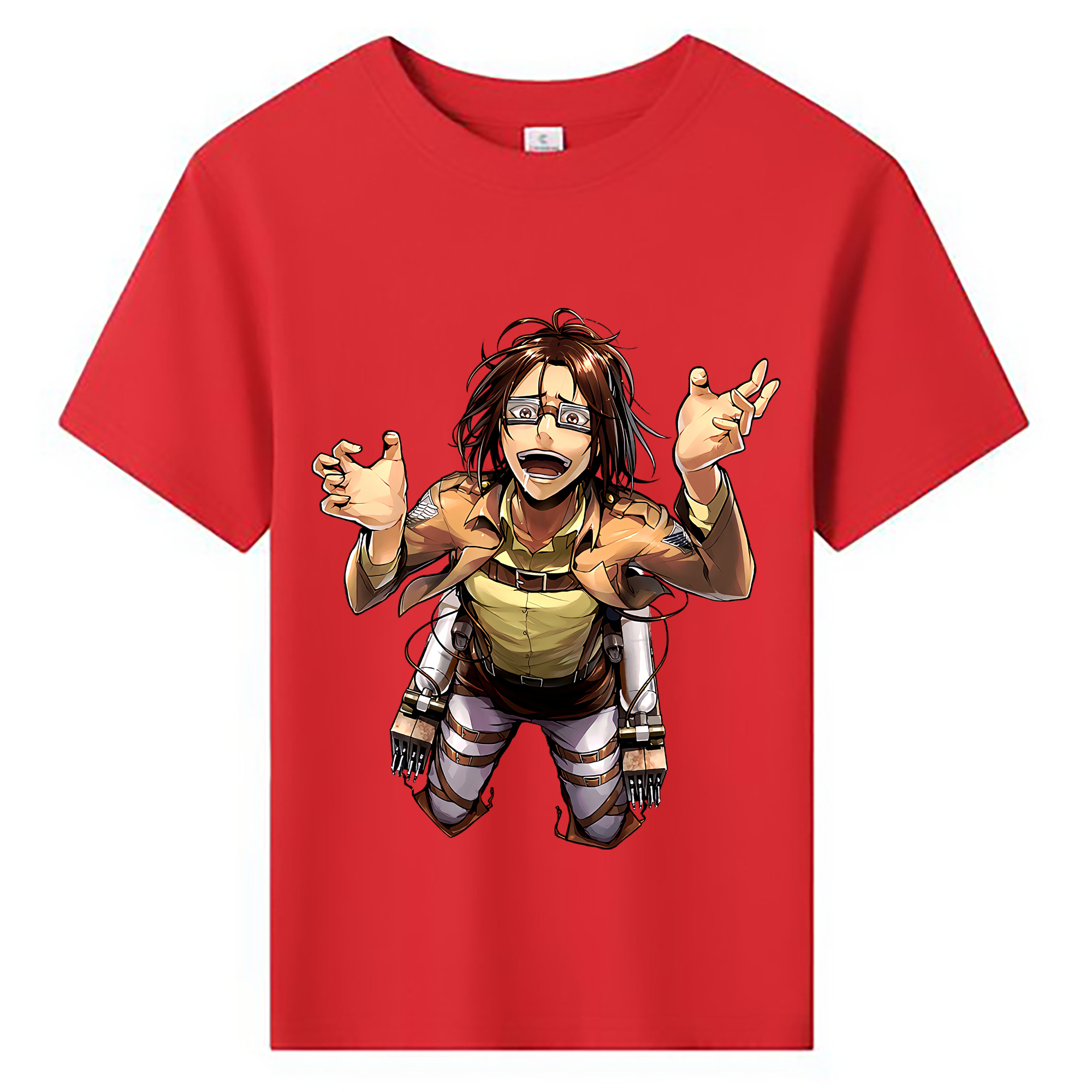 （画像用） 進撃の巨人 ハンジ·ゾエ Attack on Titan Hanji Zoe 綿100％キッズTシャツ（フロントプリント）