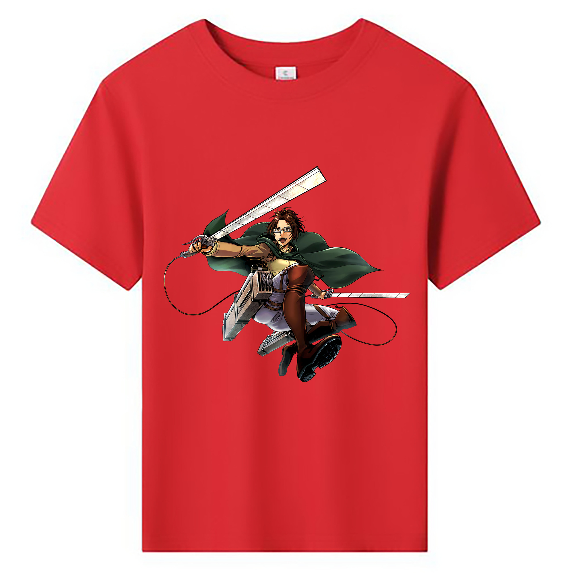 （画像用） 進撃の巨人 ハンジ·ゾエ Attack on Titan Hanji Zoe 綿100％キッズTシャツ（フロントプリント）