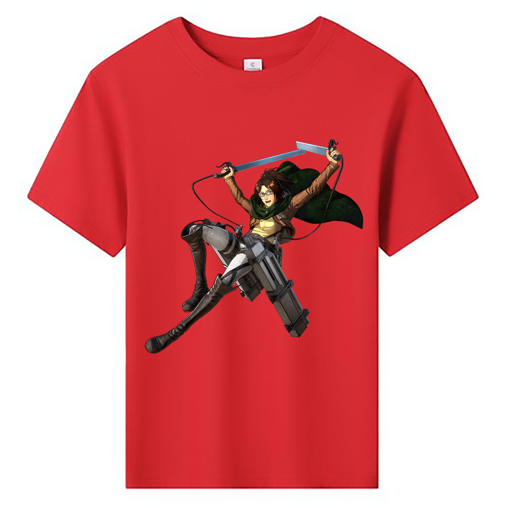 （画像用） 進撃の巨人 ハンジ·ゾエ Attack on Titan Hanji Zoe 綿100％キッズTシャツ（フロントプリント）