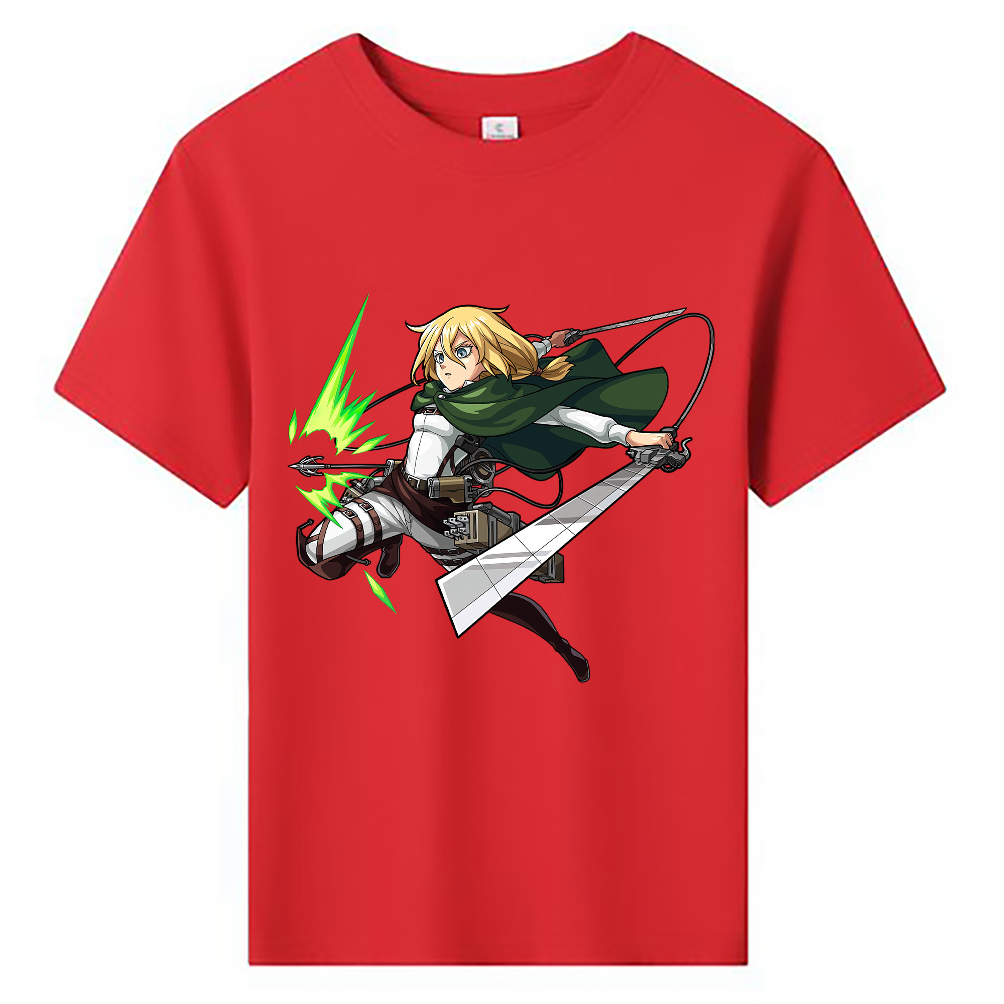 （画像用） 進撃の巨人 クリスタ·レンズ Attack on Titan Christa Lenz 綿100％キッズTシャツ（フロントプリント）