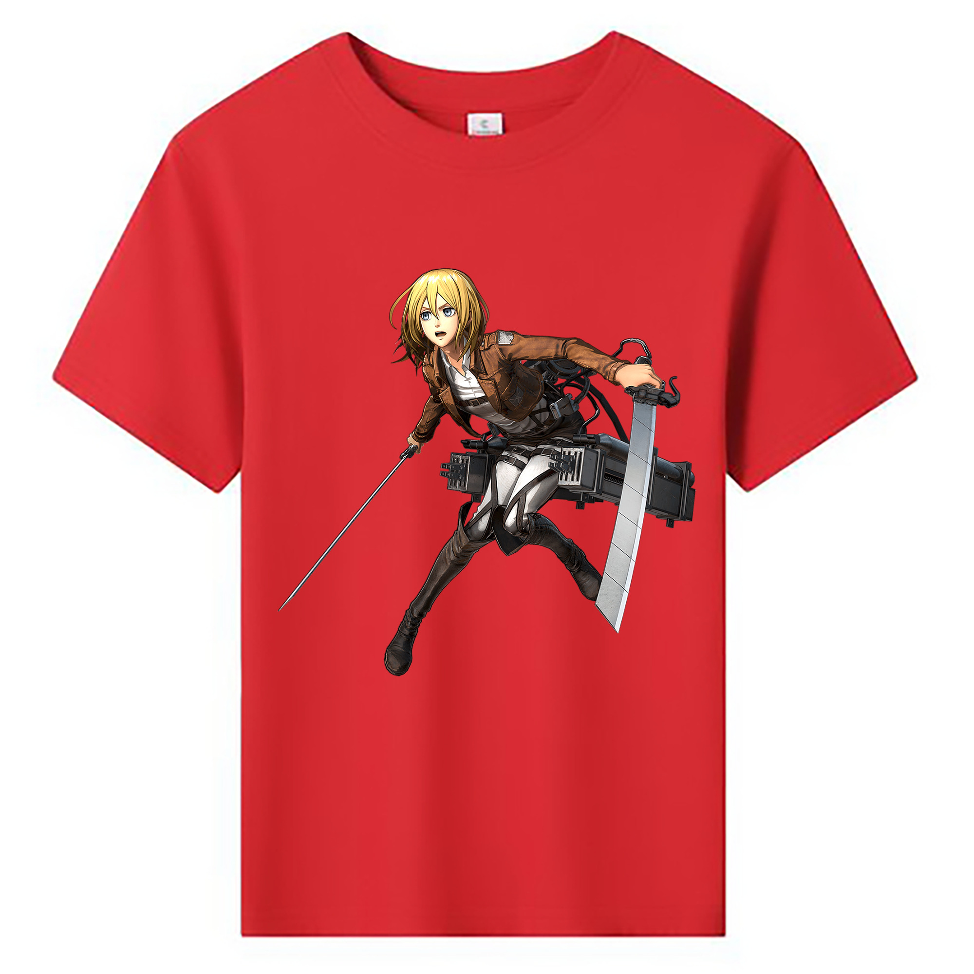 （画像用） 進撃の巨人 クリスタ·レンズ Attack on Titan Christa Lenz 綿100％キッズTシャツ（フロントプリント）