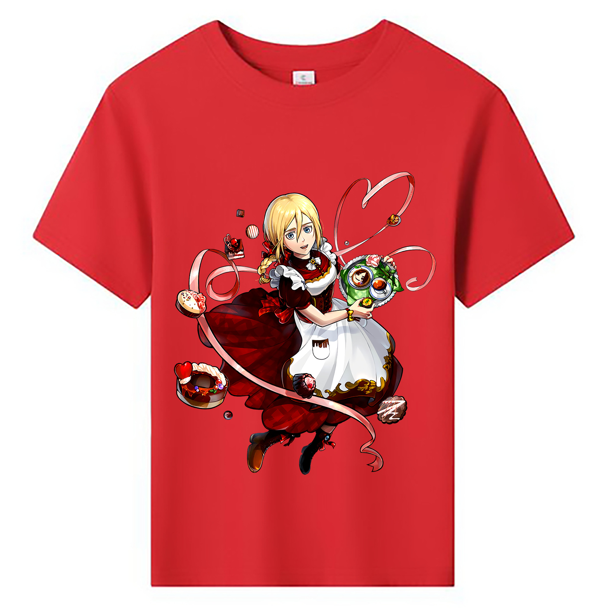 （画像用） 進撃の巨人 クリスタ·レンズ Attack on Titan Christa Lenz 綿100％キッズTシャツ（フロントプリント）