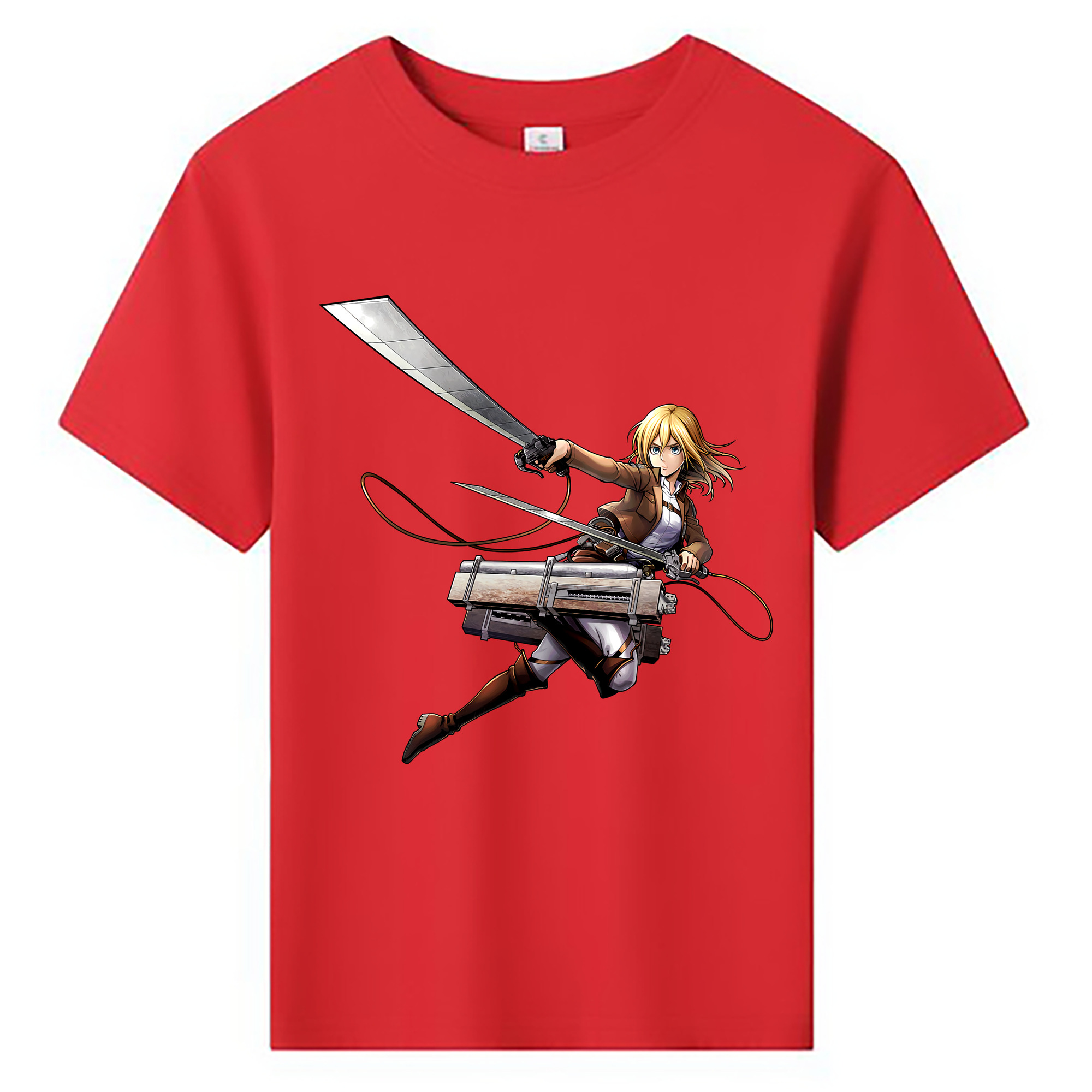 （画像用） 進撃の巨人 クリスタ·レンズ Attack on Titan Christa Lenz 綿100％キッズTシャツ（フロントプリント）