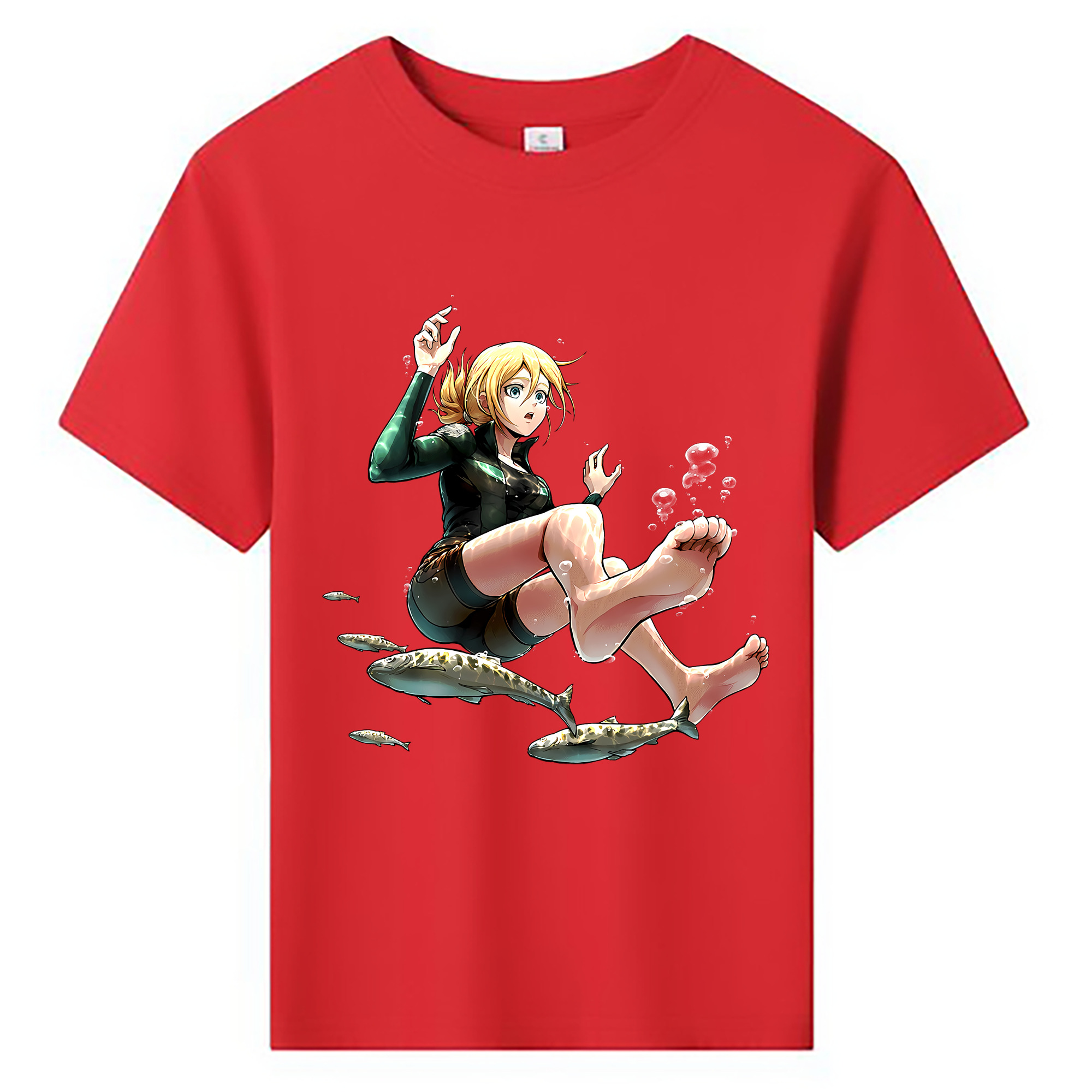 （画像用） 進撃の巨人 クリスタ·レンズ Attack on Titan Christa Lenz 綿100％キッズTシャツ（フロントプリント）