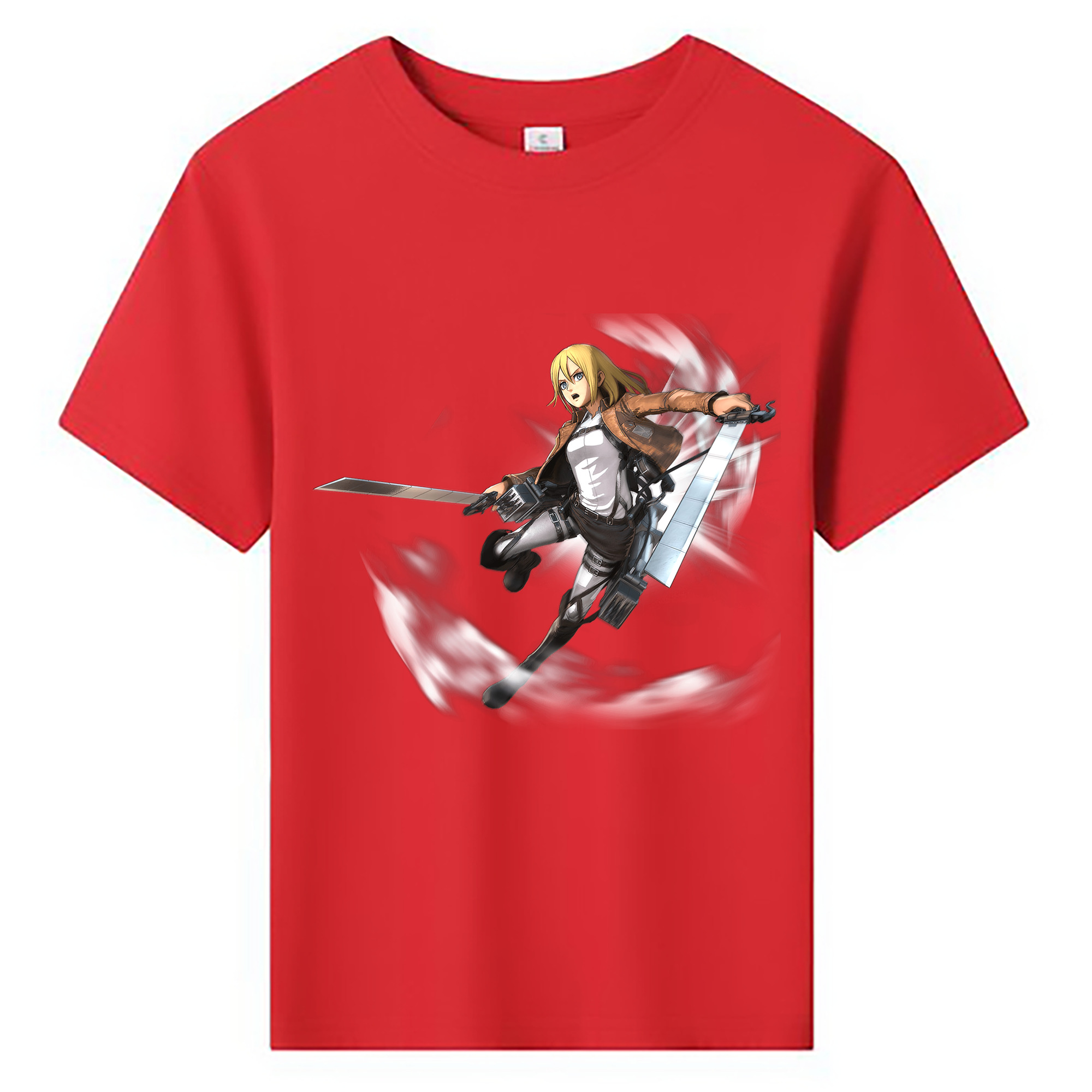 （画像用） 進撃の巨人 クリスタ·レンズ Attack on Titan Christa Lenz 綿100％キッズTシャツ（フロントプリント）