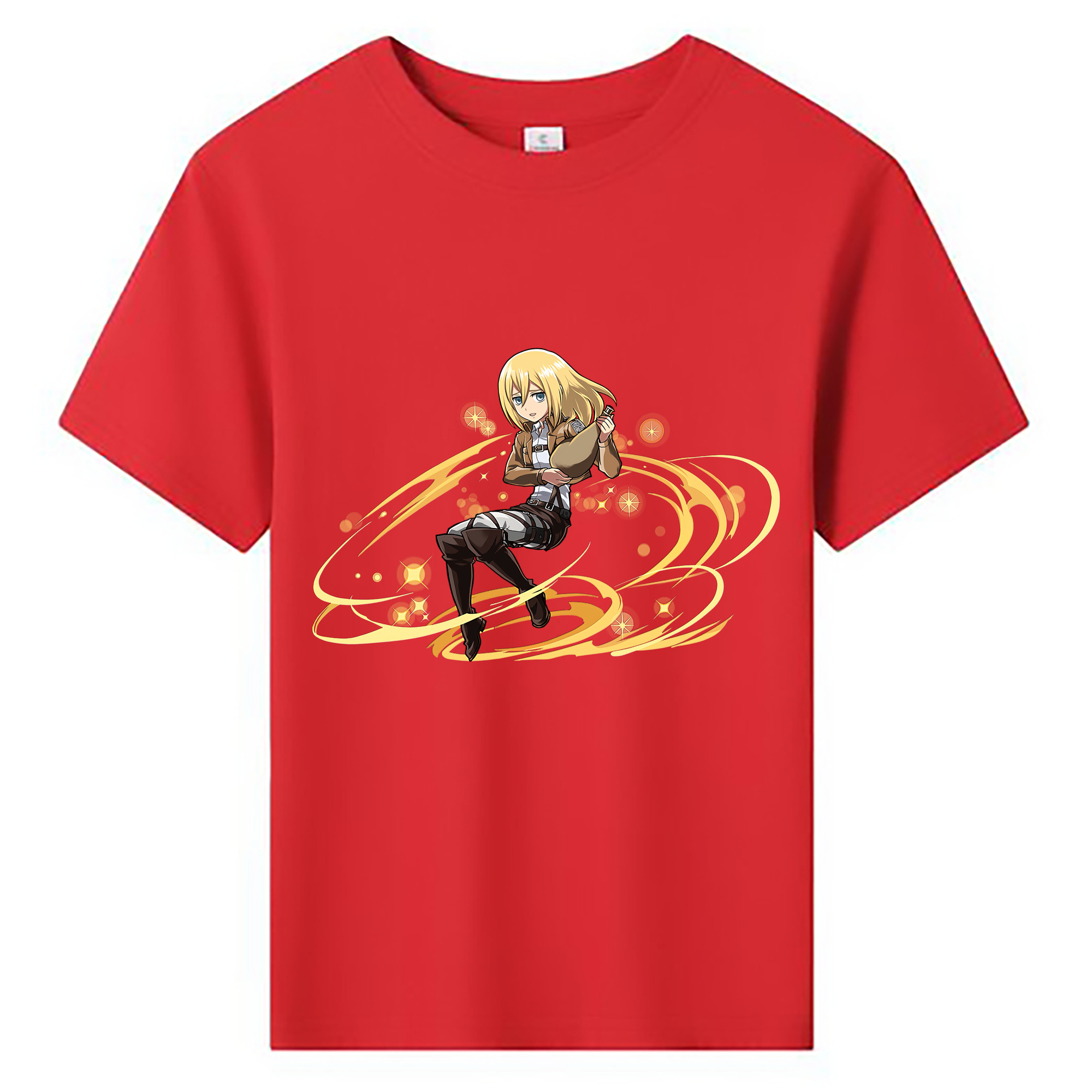 （画像用） 進撃の巨人 クリスタ·レンズ Attack on Titan Christa Lenz 綿100％キッズTシャツ（フロントプリント）