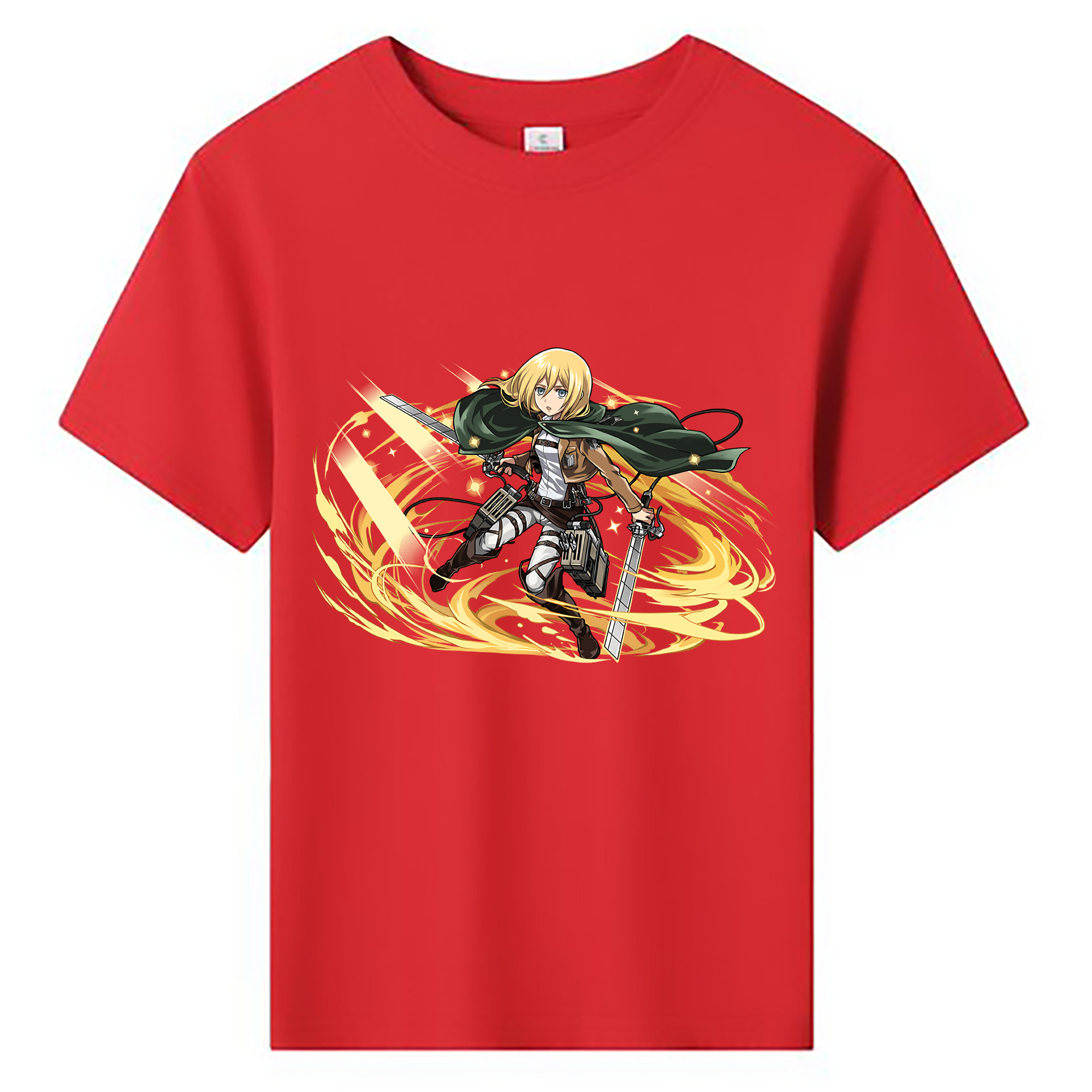 （画像用） 進撃の巨人 クリスタ·レンズ Attack on Titan Christa Lenz 綿100％キッズTシャツ（フロントプリント）