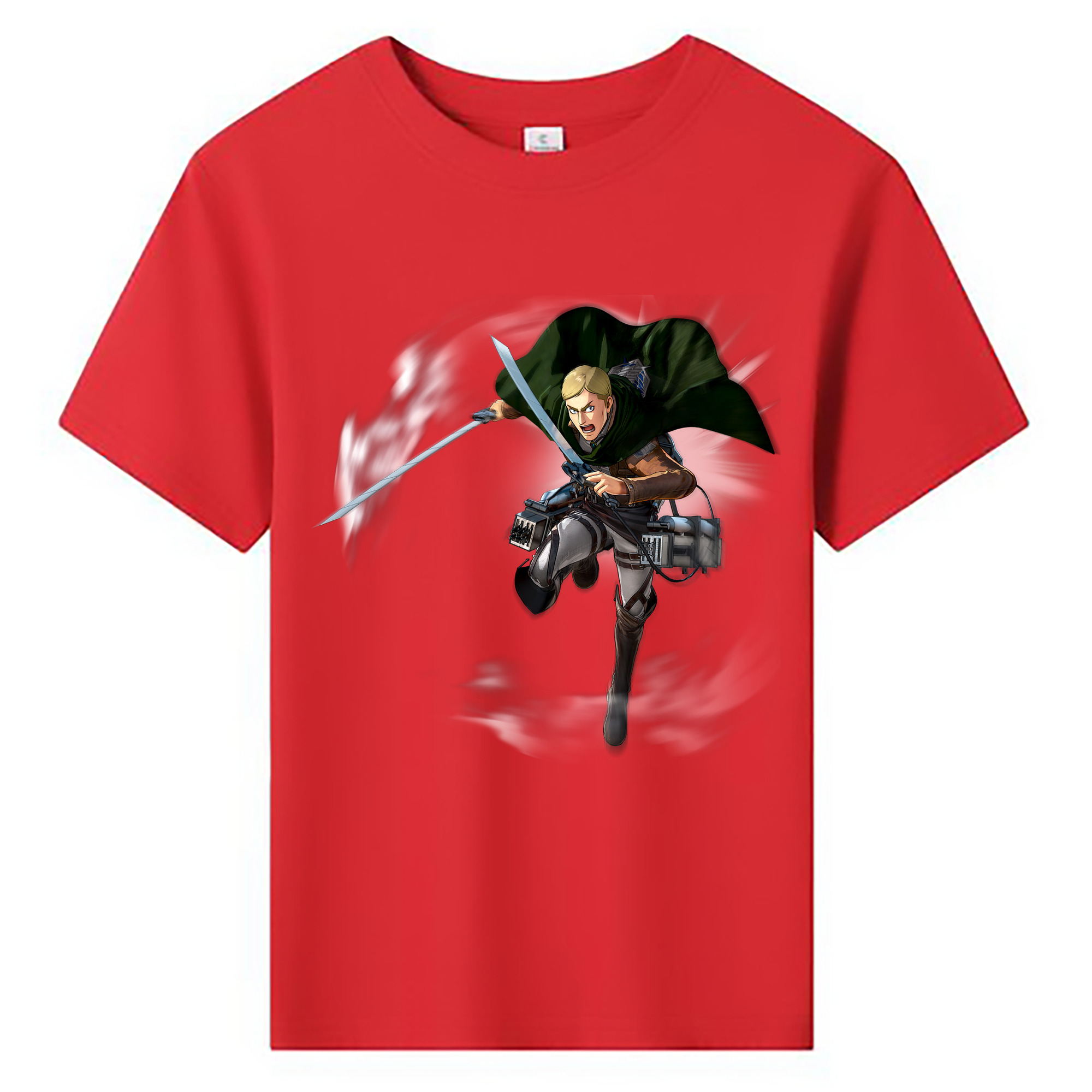 （画像用） 進撃の巨人 エルヴィン・スミス Attack on Titan Erwin Smith 綿100％キッズTシャツ（フロントプリント）