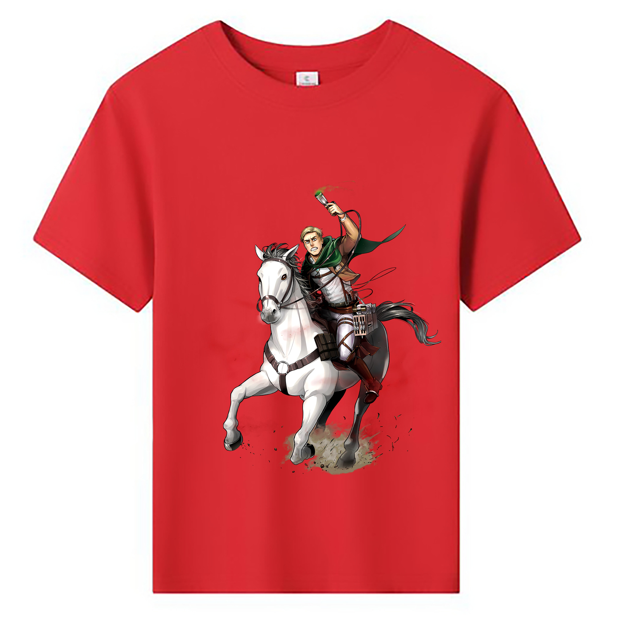 （画像用） 進撃の巨人 エルヴィン・スミス Attack on Titan Erwin Smith 綿100％キッズTシャツ（フロントプリント）
