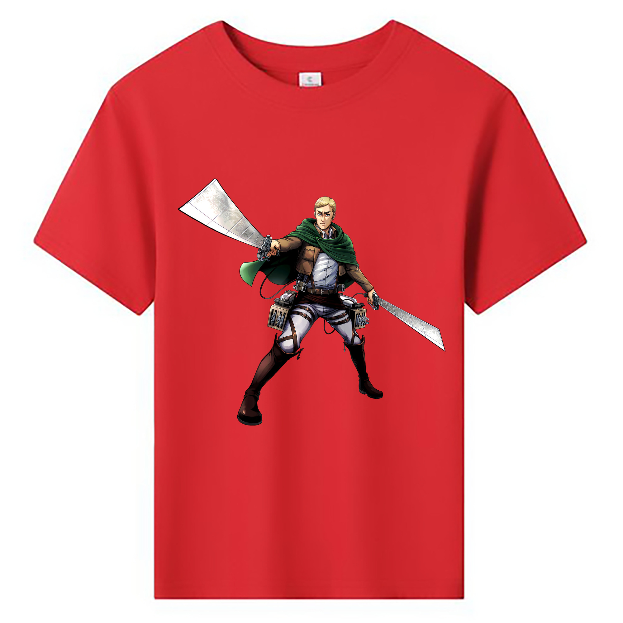 （画像用） 進撃の巨人 エルヴィン・スミス Attack on Titan Erwin Smith 綿100％キッズTシャツ（フロントプリント）