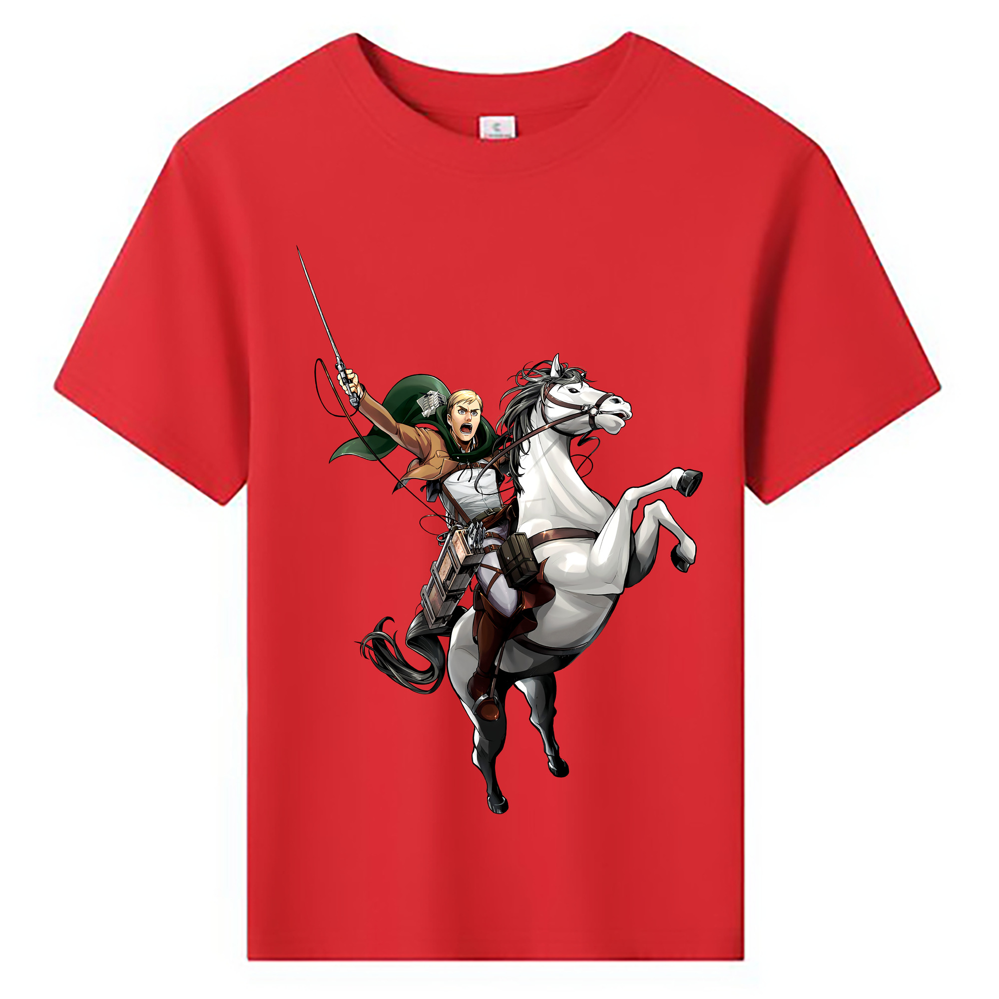 （画像用） 進撃の巨人 エルヴィン・スミス Attack on Titan Erwin Smith 綿100％キッズTシャツ（フロントプリント）