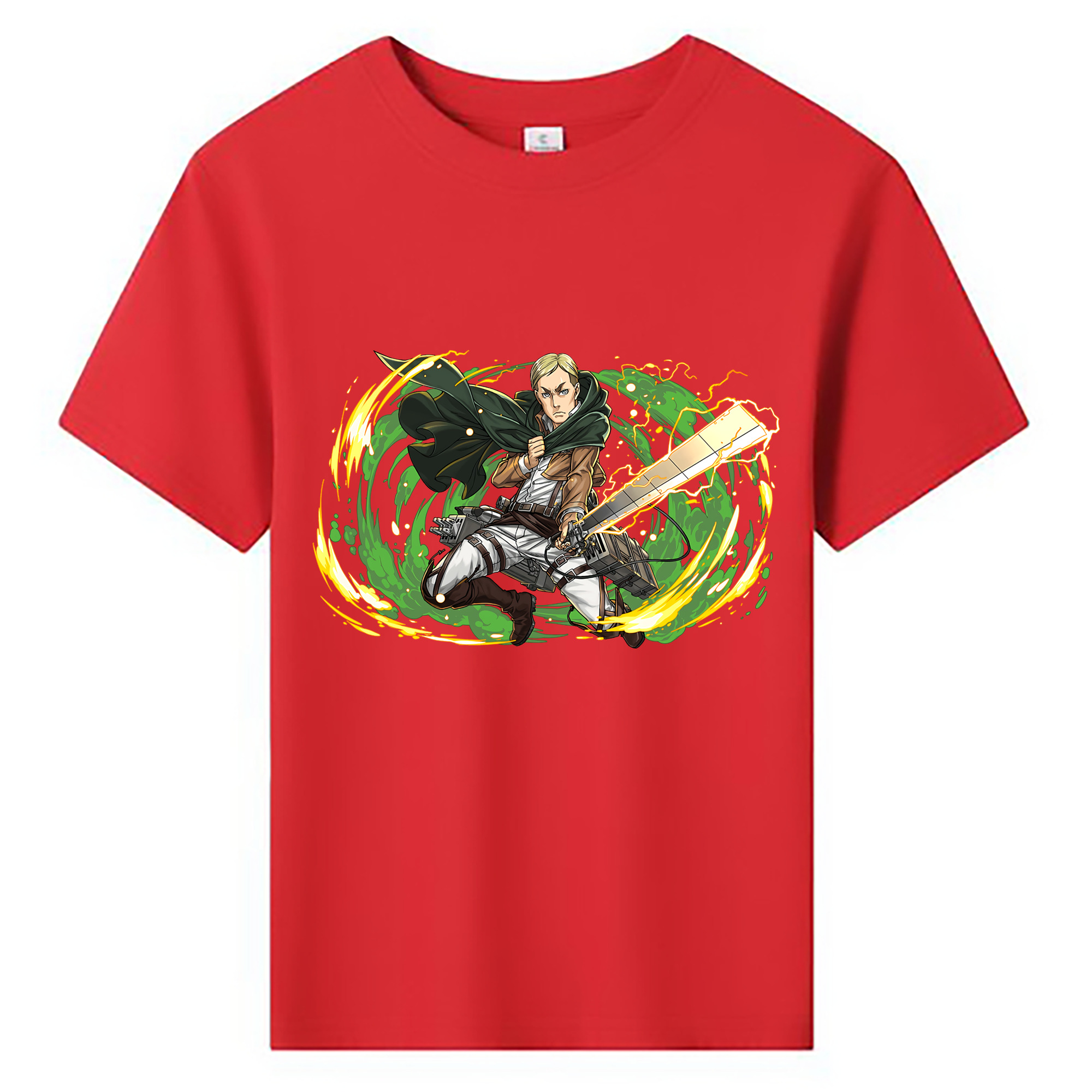 （画像用） 進撃の巨人 エルヴィン・スミス Attack on Titan Erwin Smith 綿100％キッズTシャツ（フロントプリント）