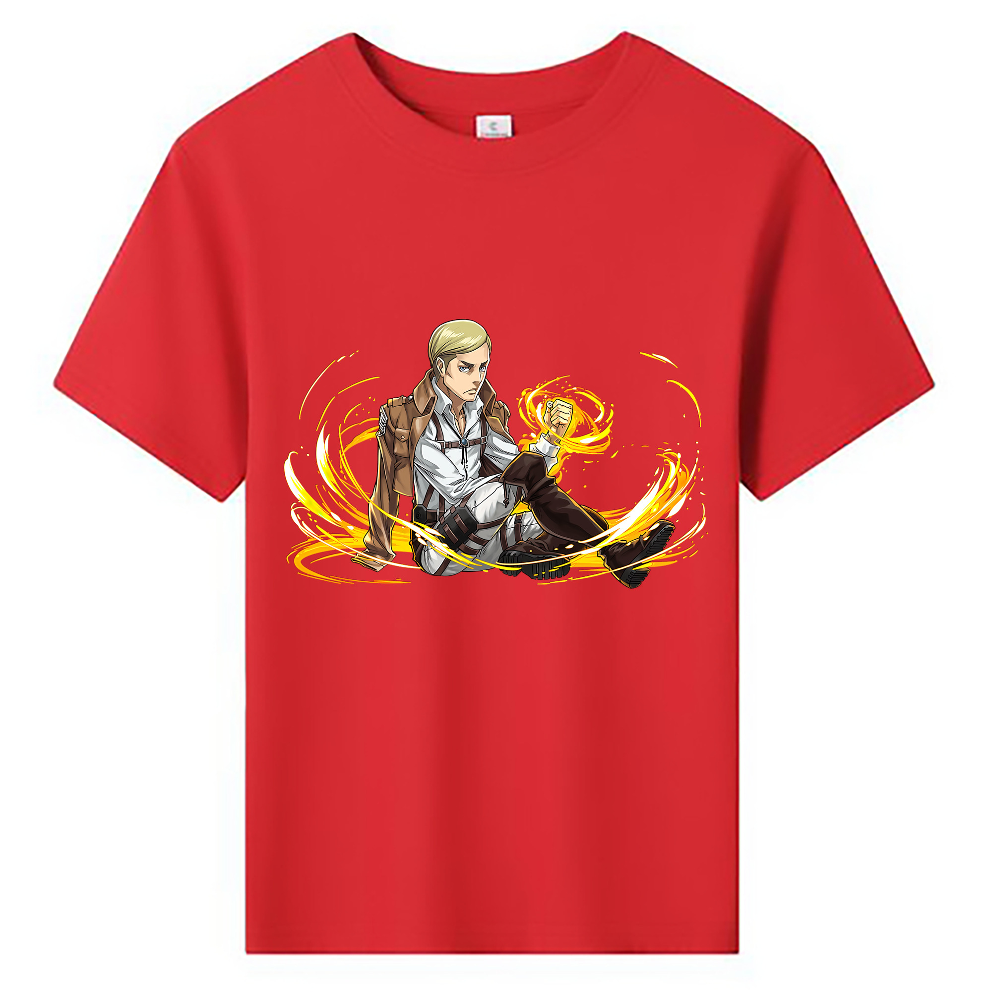（画像用） 進撃の巨人 エルヴィン・スミス Attack on Titan Erwin Smith 綿100％キッズTシャツ（フロントプリント）