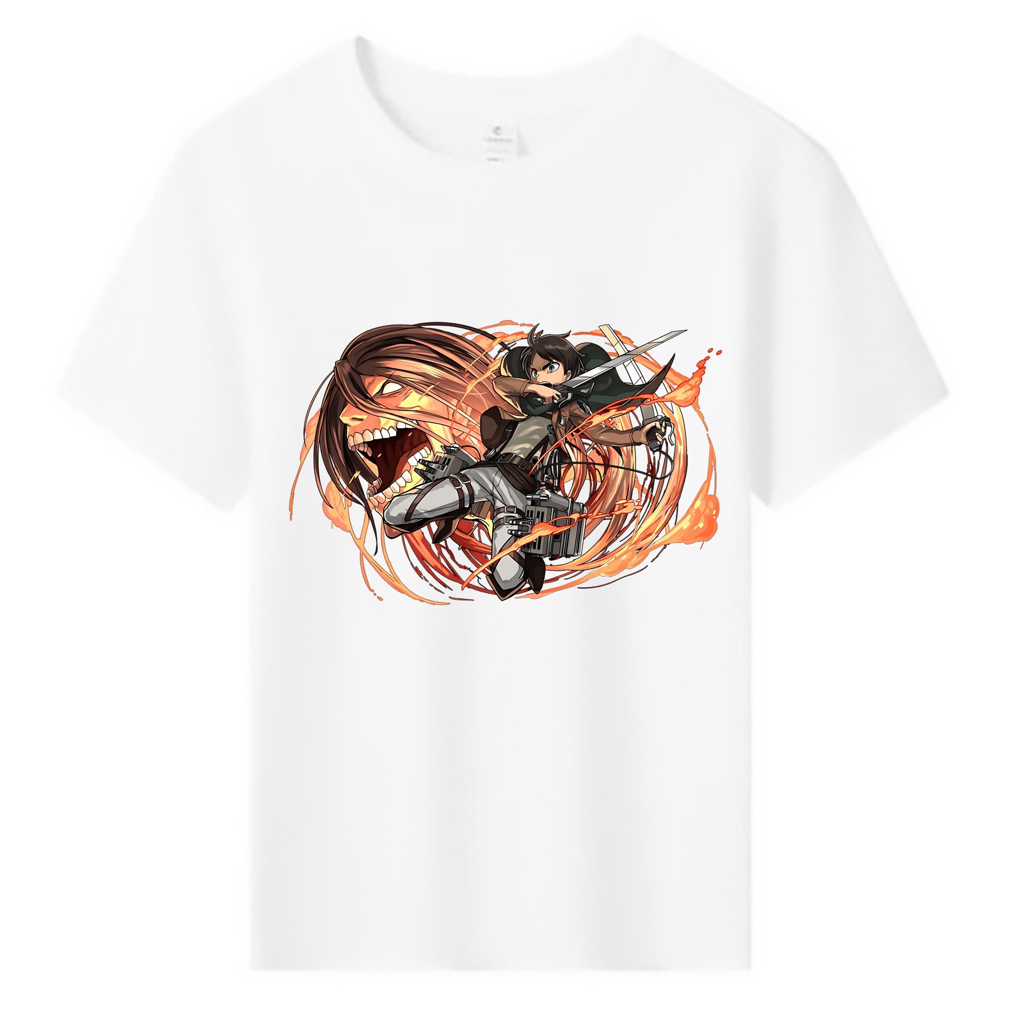 （画像用） 進撃の巨人 エレン･イェーガー Attack on Titan Eren Jäger 綿100％キッズTシャツ（フロントプリント）