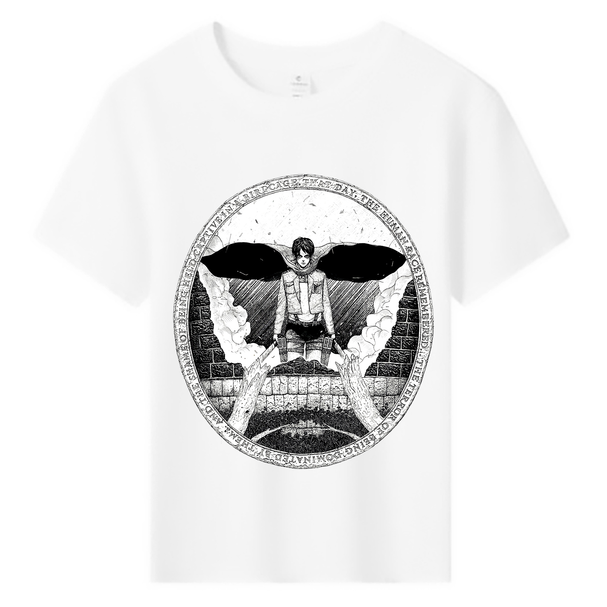 （画像用） 進撃の巨人 エレン･イェーガー Attack on Titan Eren Jäger 綿100％キッズTシャツ（フロントプリント）