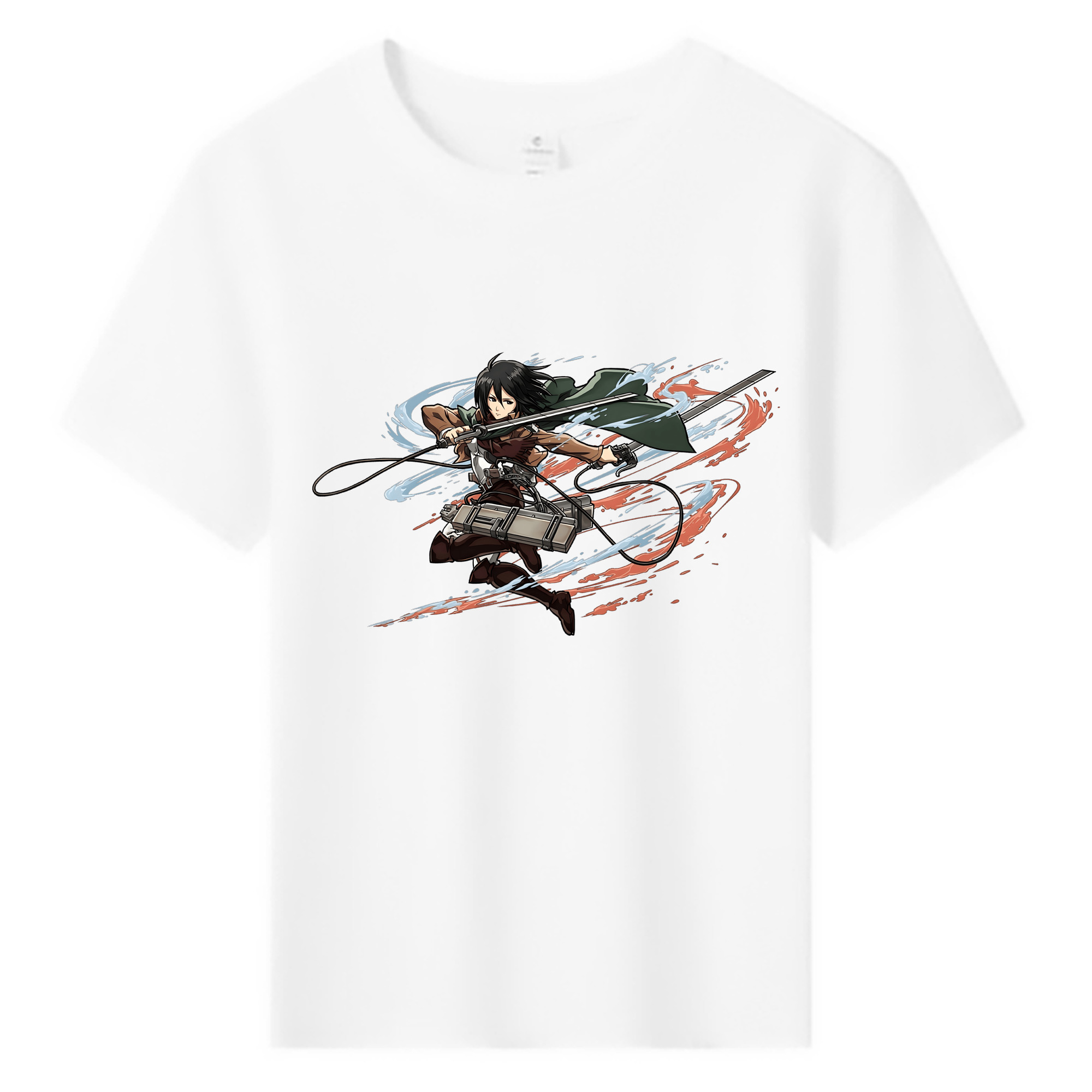 （画像用） 進撃の巨人 ミカサ·アッカーマン Attack on Titan Mikasa Ackerman 綿100％キッズTシャツ（フロントプリント）