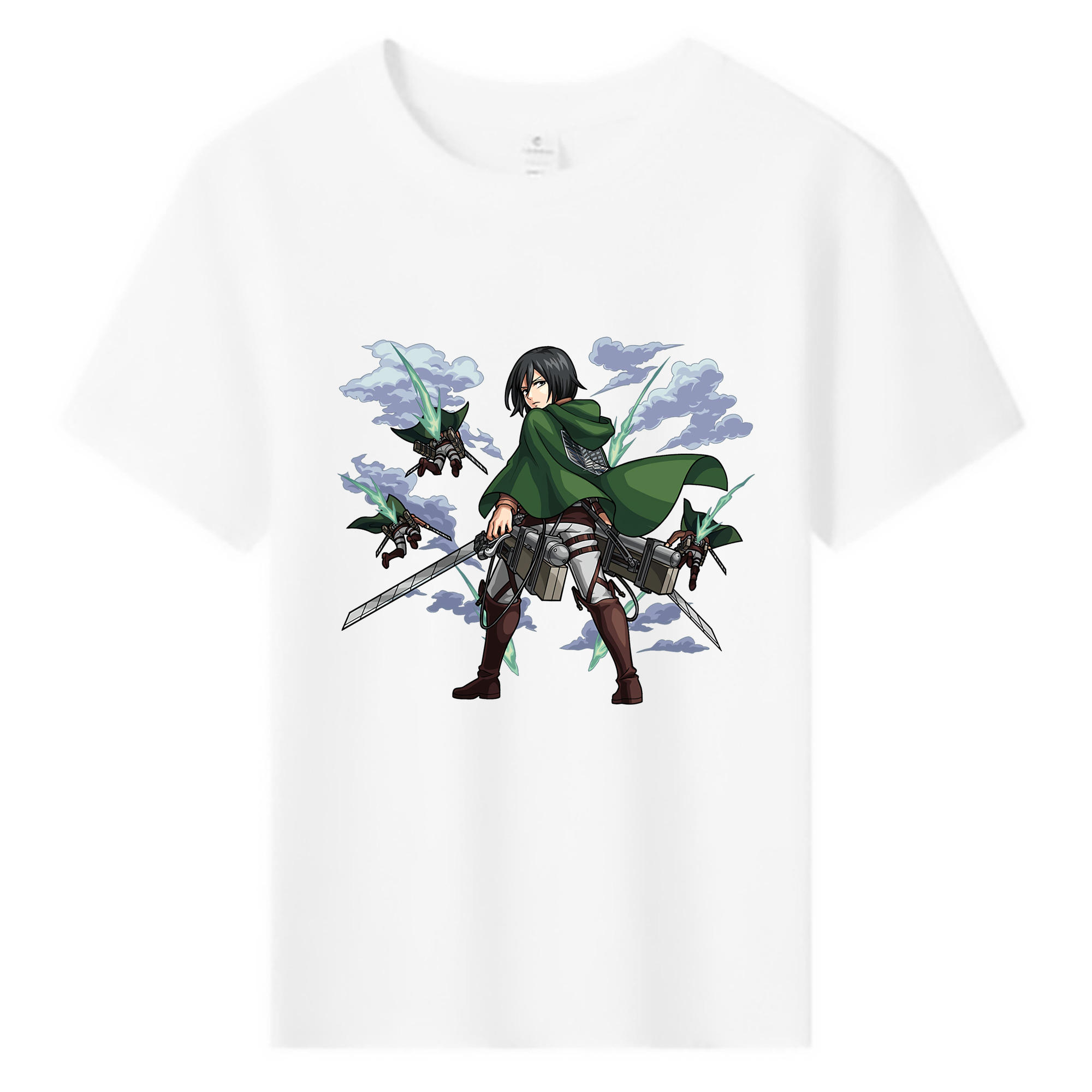 （画像用） 進撃の巨人 ミカサ·アッカーマン Attack on Titan Mikasa Ackerman 綿100％キッズTシャツ（フロントプリント）