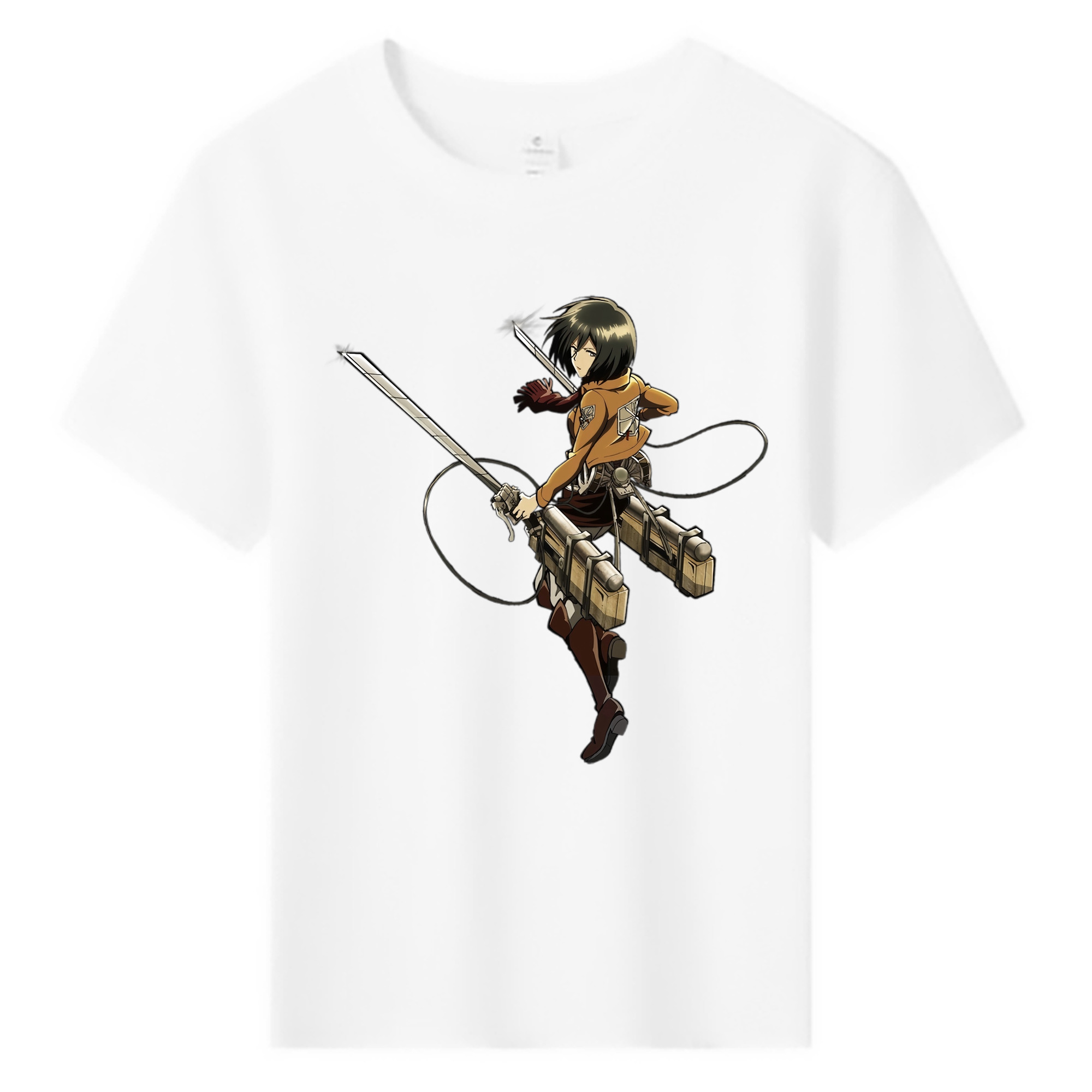 （画像用） 進撃の巨人 ミカサ·アッカーマン Attack on Titan Mikasa Ackerman 綿100％キッズTシャツ（フロントプリント）