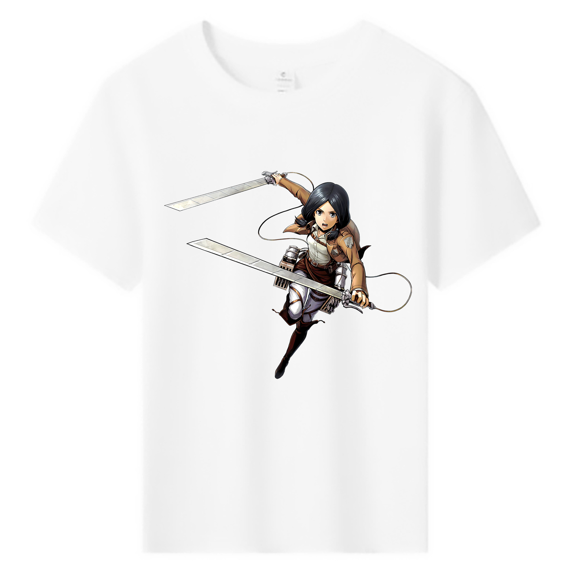 （画像用） 進撃の巨人 ミカサ·アッカーマン Attack on Titan Mikasa Ackerman 綿100％キッズTシャツ（フロントプリント）