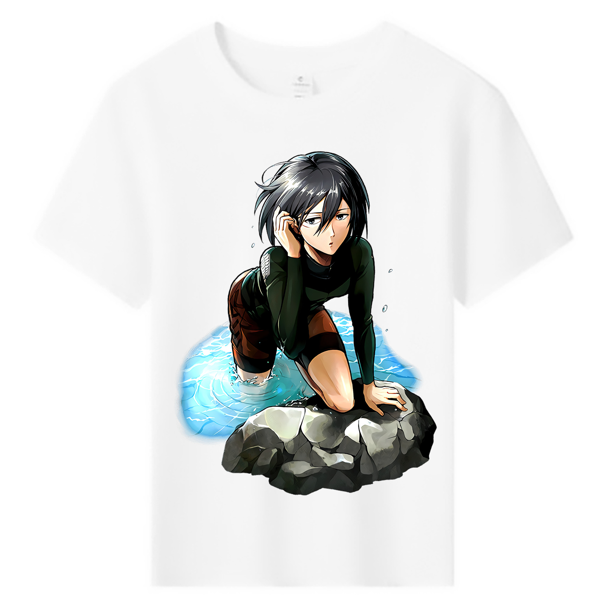 （画像用） 進撃の巨人 ミカサ·アッカーマン Attack on Titan Mikasa Ackerman 綿100％キッズTシャツ（フロントプリント）