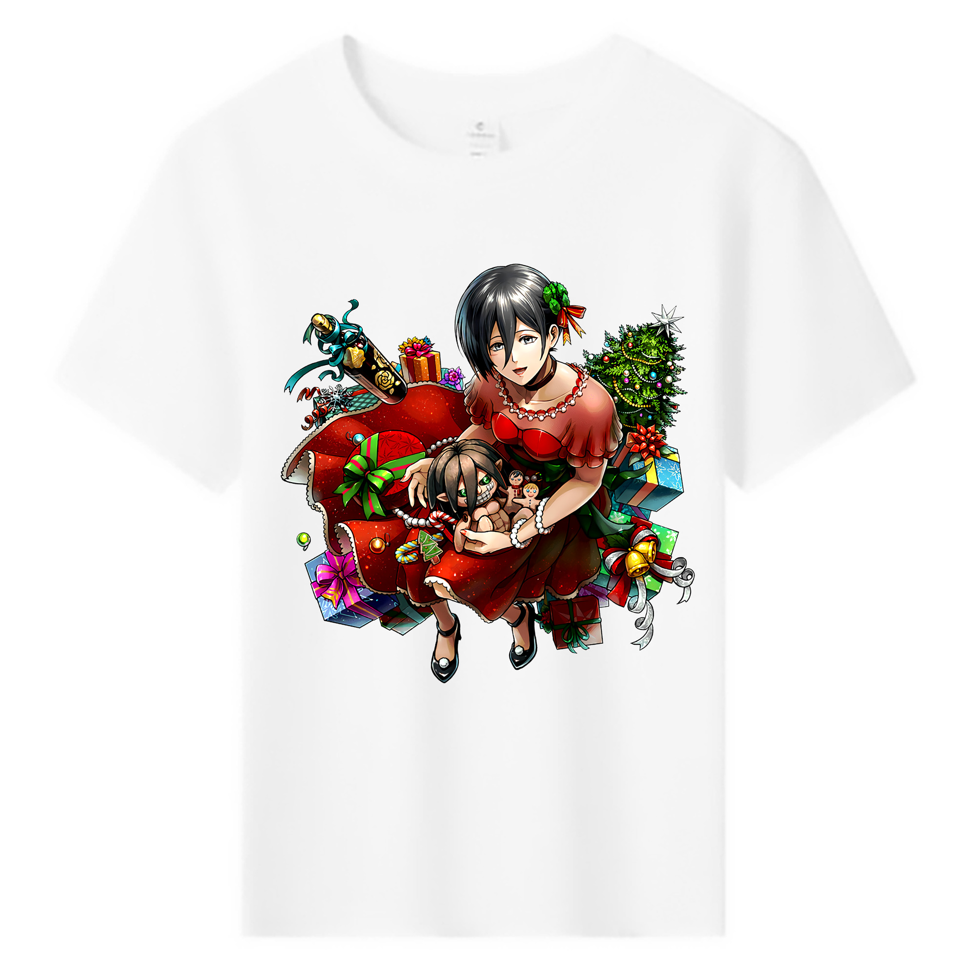 （画像用） 進撃の巨人 ミカサ·アッカーマン Attack on Titan Mikasa Ackerman 綿100％キッズTシャツ（フロントプリント）