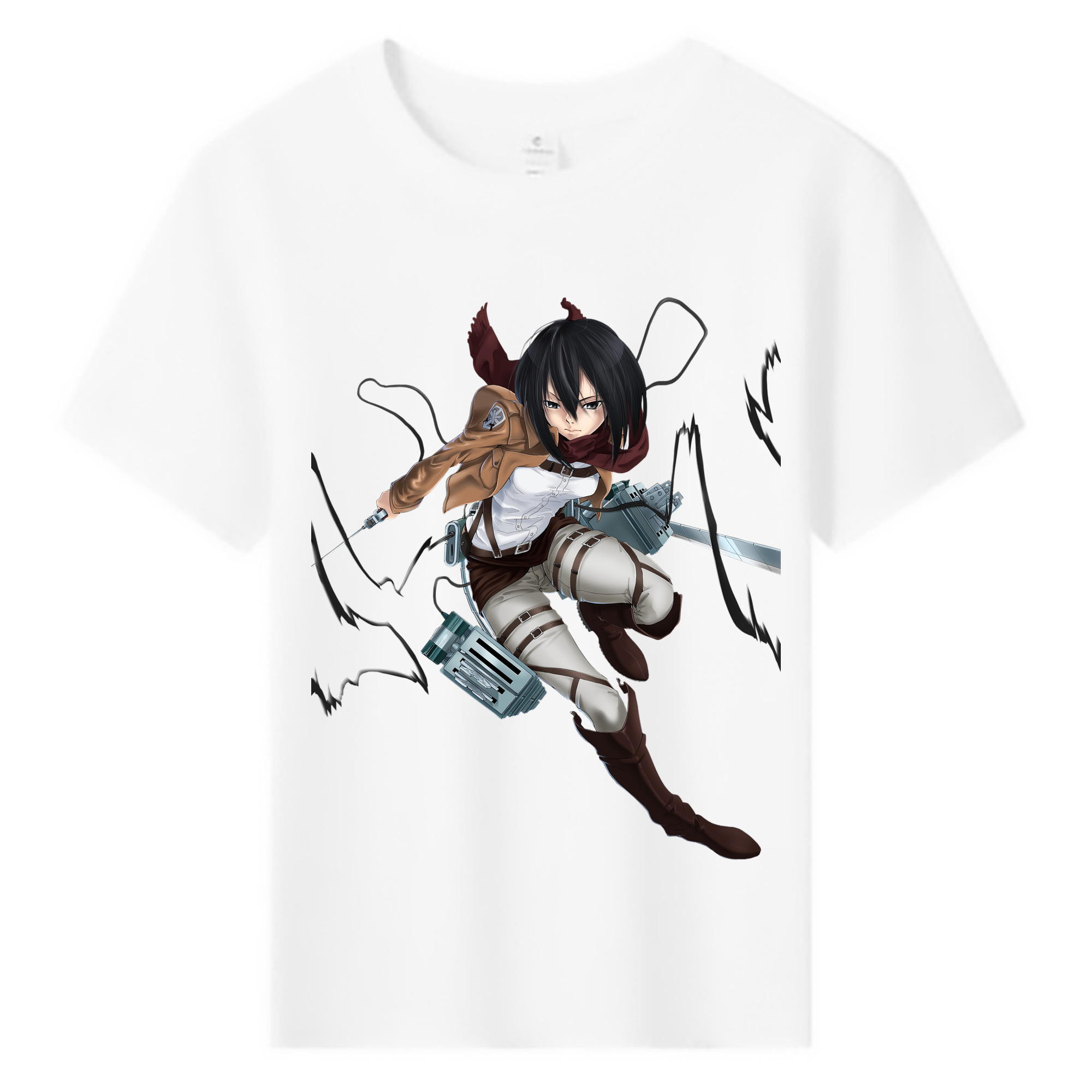 （画像用） 進撃の巨人 ミカサ·アッカーマン Attack on Titan Mikasa Ackerman 綿100％キッズTシャツ（フロントプリント）