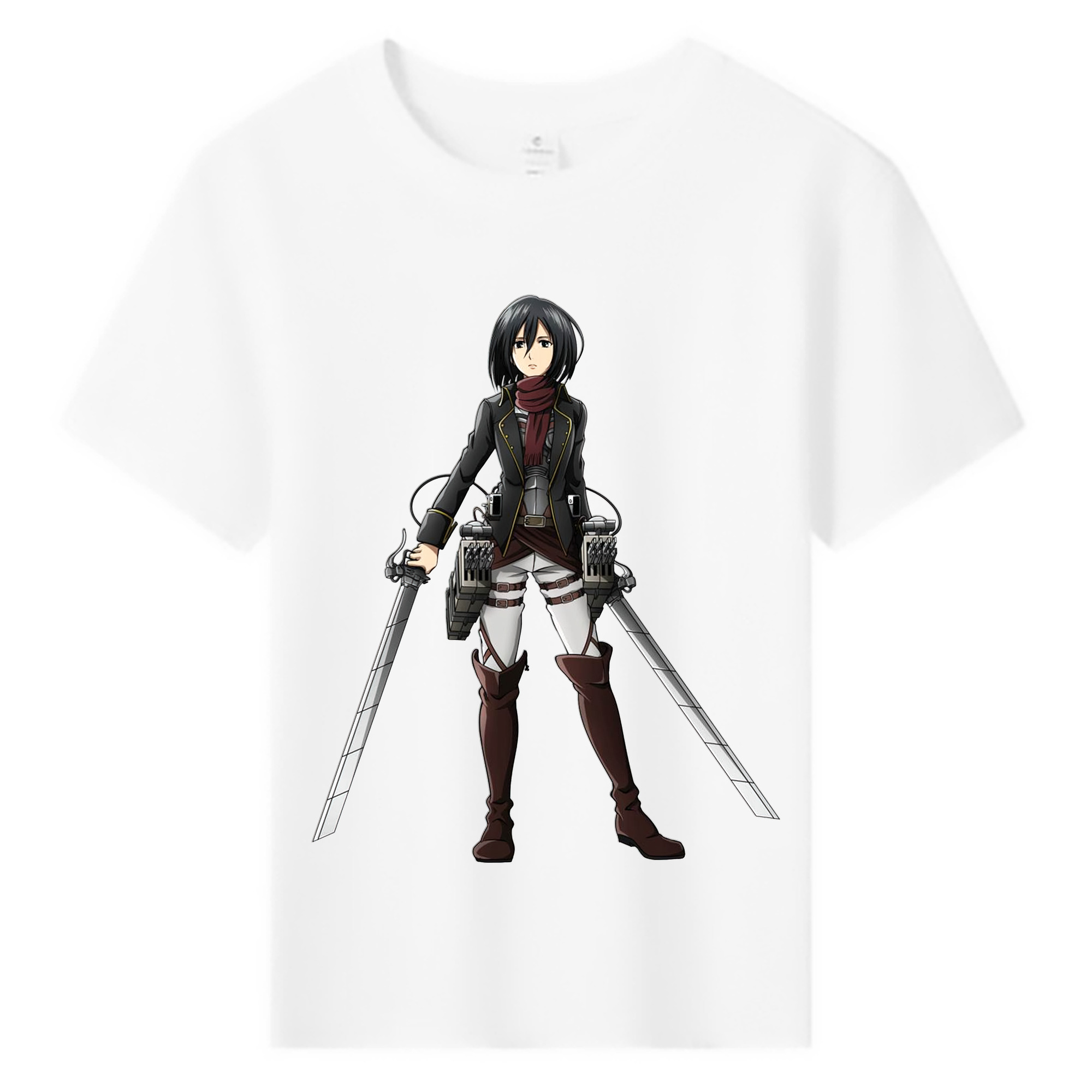 （画像用） 進撃の巨人 ミカサ·アッカーマン Attack on Titan Mikasa Ackerman 綿100％キッズTシャツ（フロントプリント）