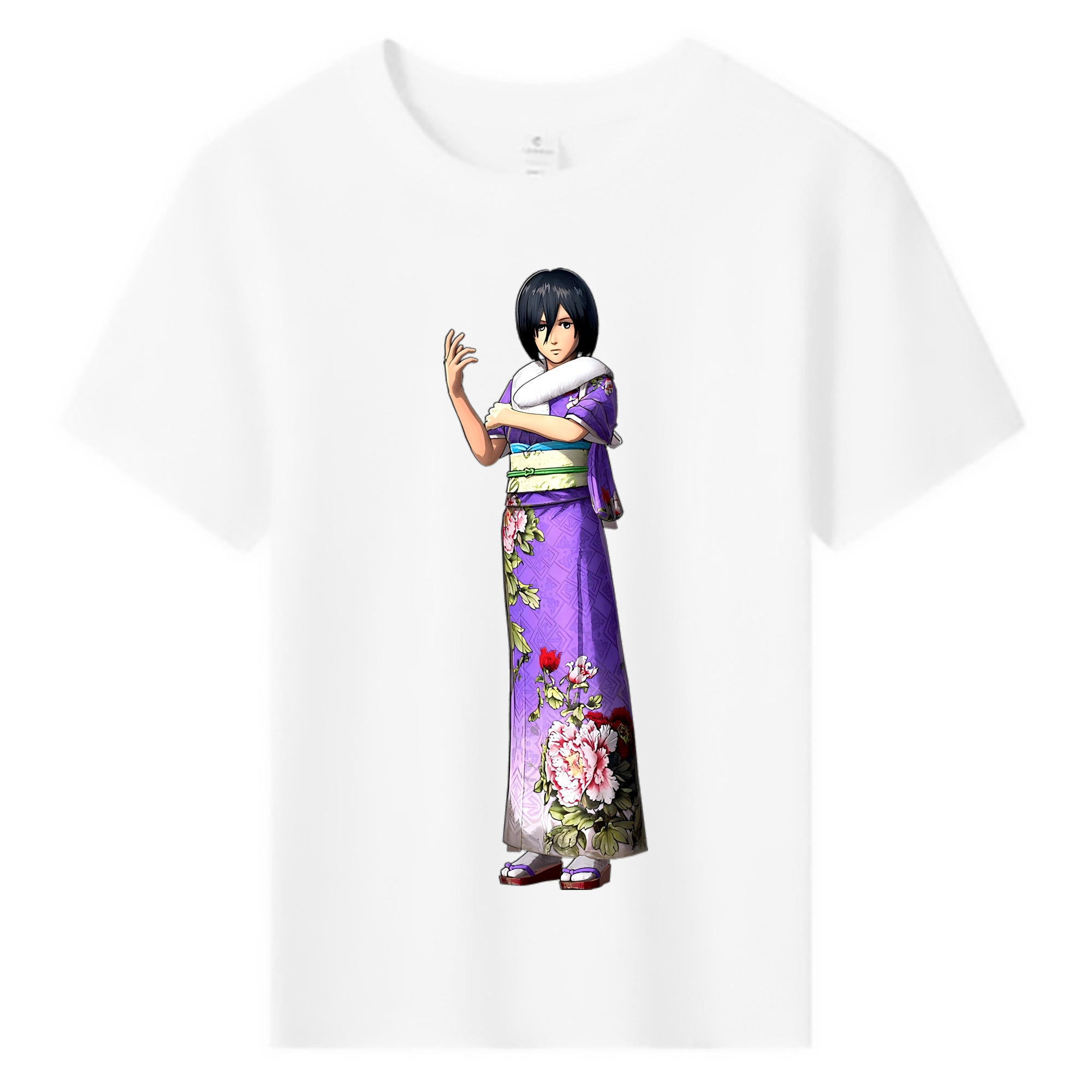 （画像用） 進撃の巨人 ミカサ·アッカーマン Attack on Titan Mikasa Ackerman 綿100％キッズTシャツ（フロントプリント）