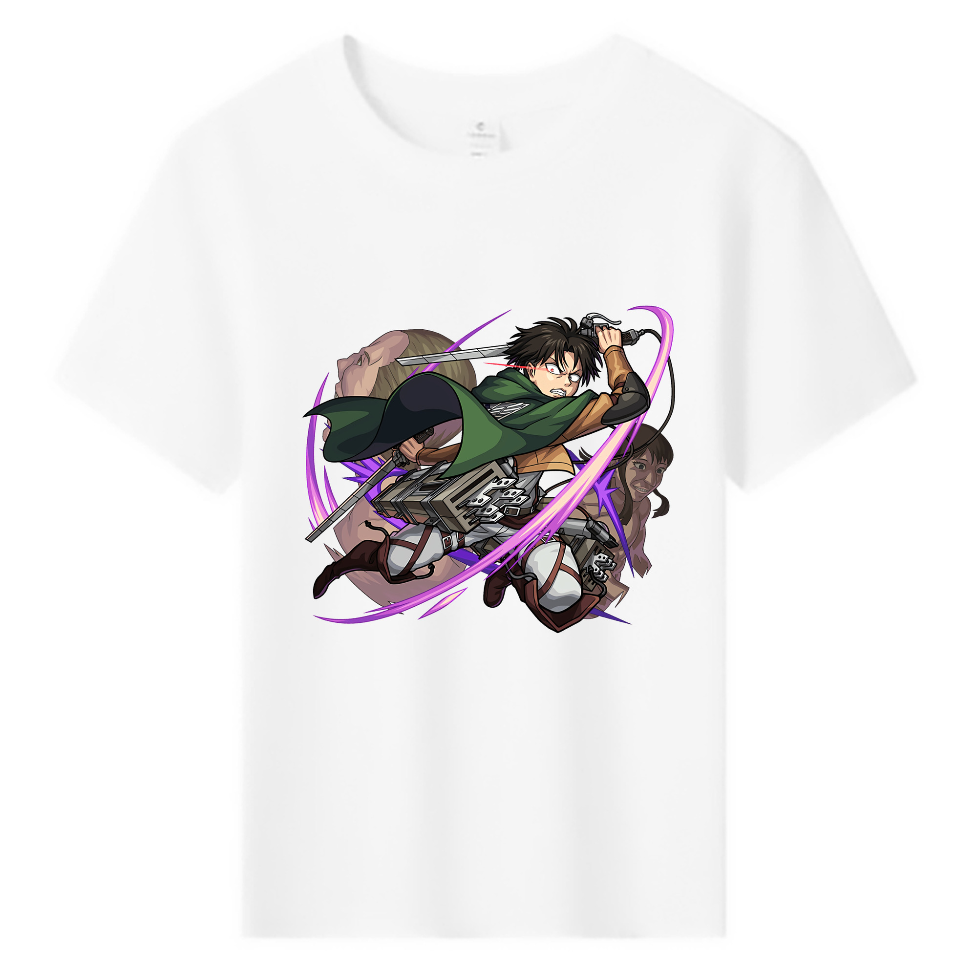 （画像用） 進撃の巨人 リヴァイ·アッカーマン Attack on Titan Levi Ackerman 綿100％キッズTシャツ（フロントプリント）