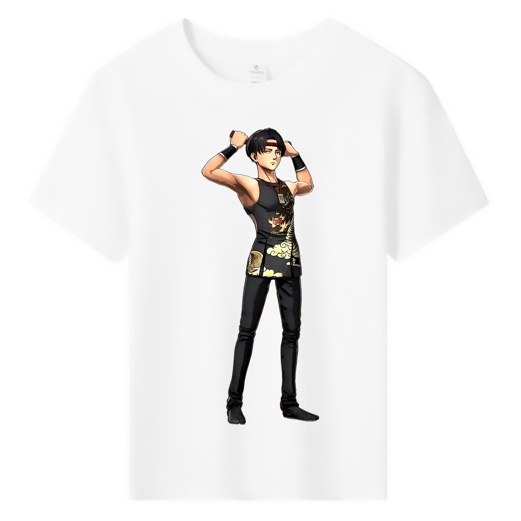 （画像用） 進撃の巨人 リヴァイ·アッカーマン Attack on Titan Levi Ackerman 綿100％キッズTシャツ（フロントプリント）