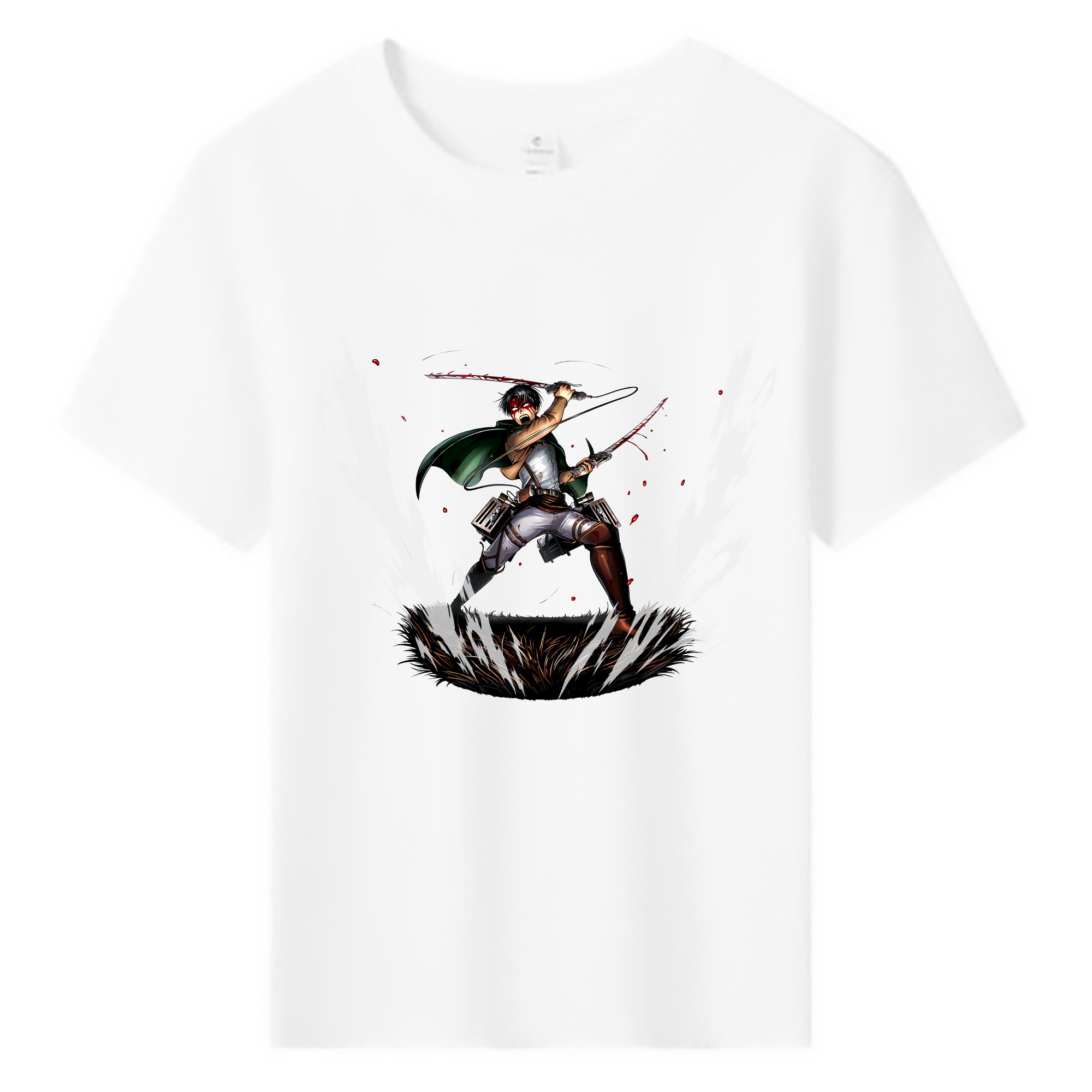 （画像用） 進撃の巨人 リヴァイ·アッカーマン Attack on Titan Levi Ackerman 綿100％キッズTシャツ（フロントプリント）