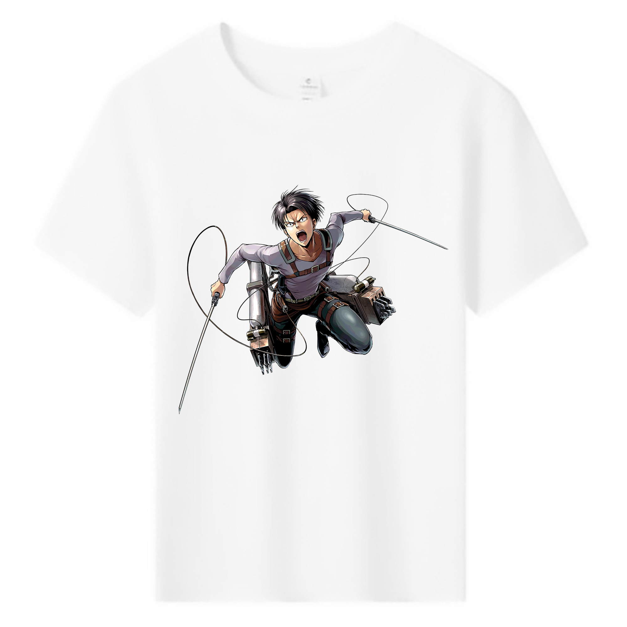 （画像用） 進撃の巨人 リヴァイ·アッカーマン Attack on Titan Levi Ackerman 綿100％キッズTシャツ（フロントプリント）