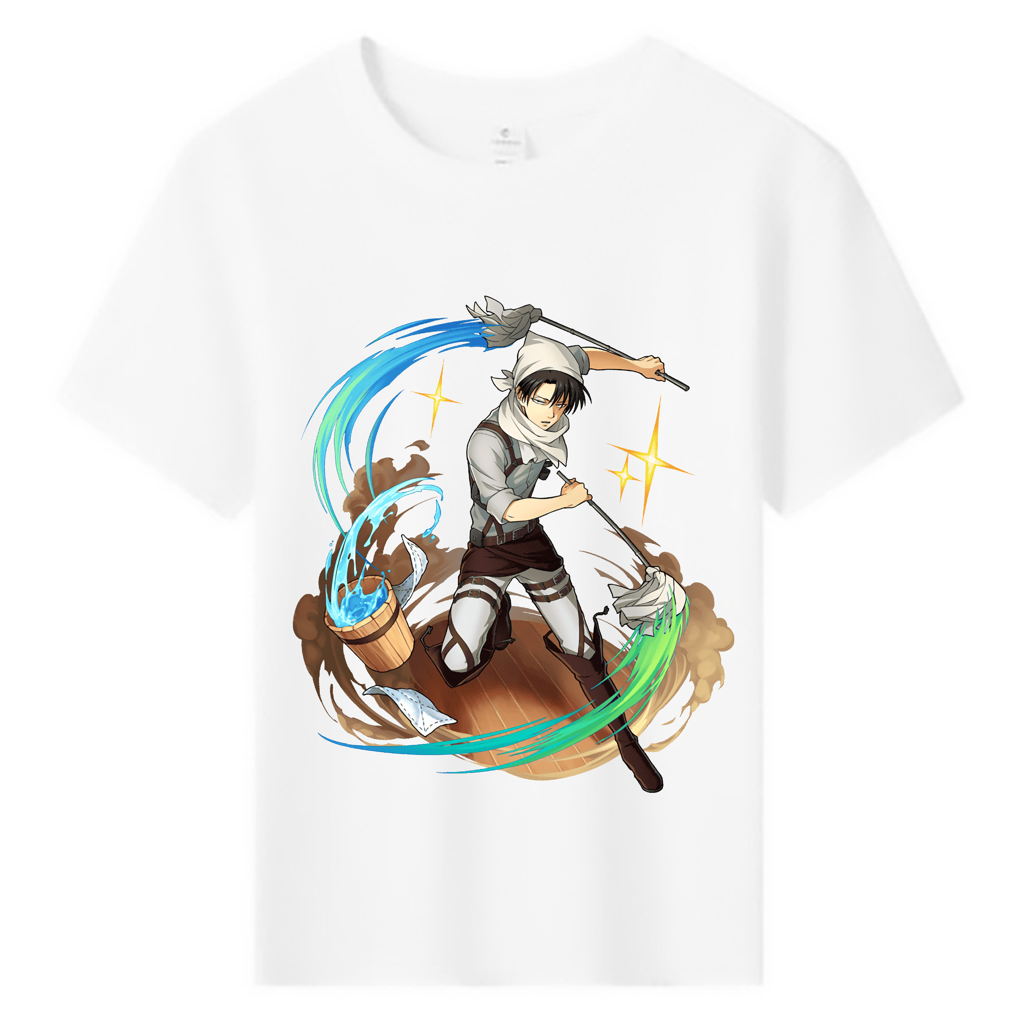（画像用） 進撃の巨人 リヴァイ·アッカーマン Attack on Titan Levi Ackerman 綿100％キッズTシャツ（フロントプリント）
