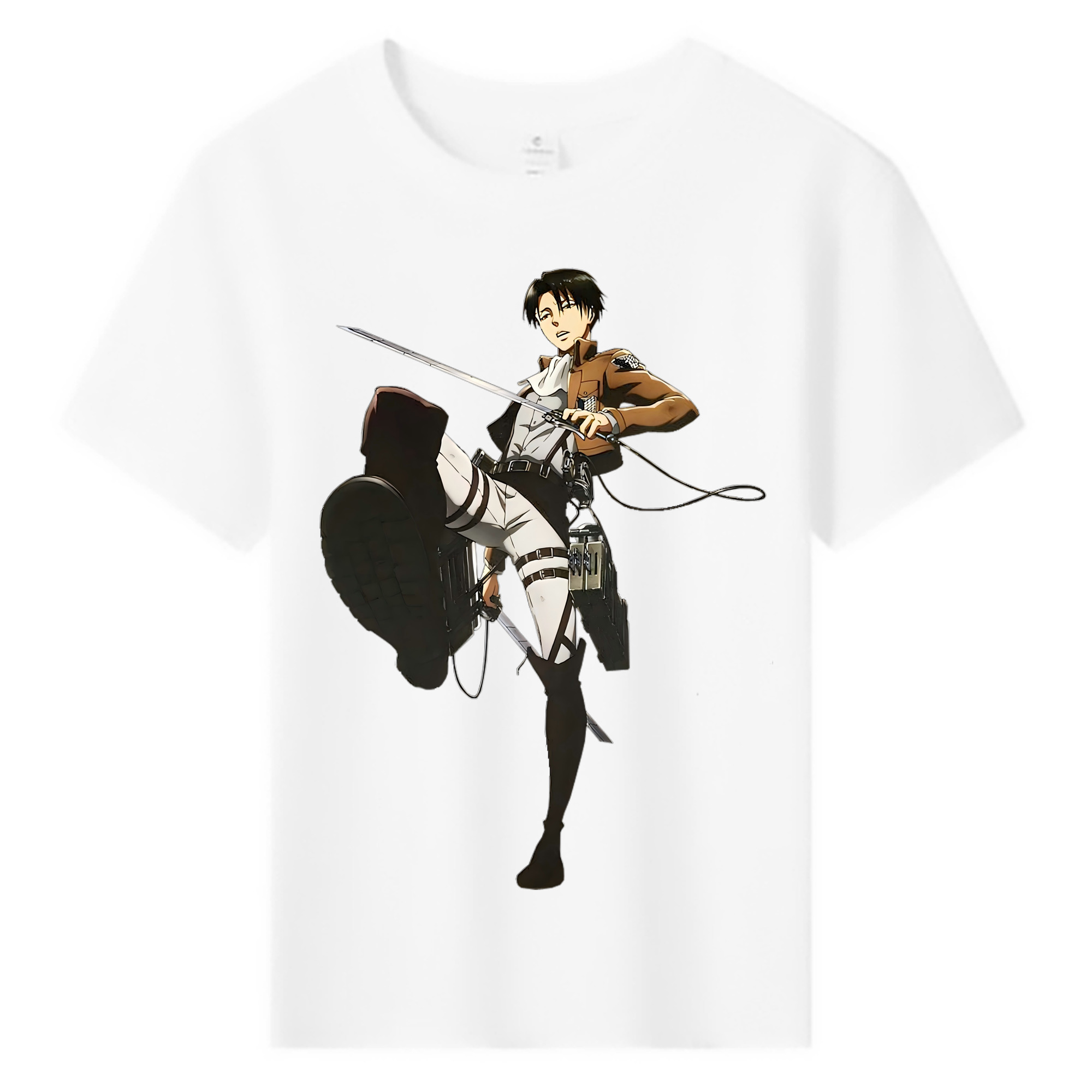 （画像用） 進撃の巨人 リヴァイ·アッカーマン Attack on Titan Levi Ackerman 綿100％キッズTシャツ（フロントプリント）