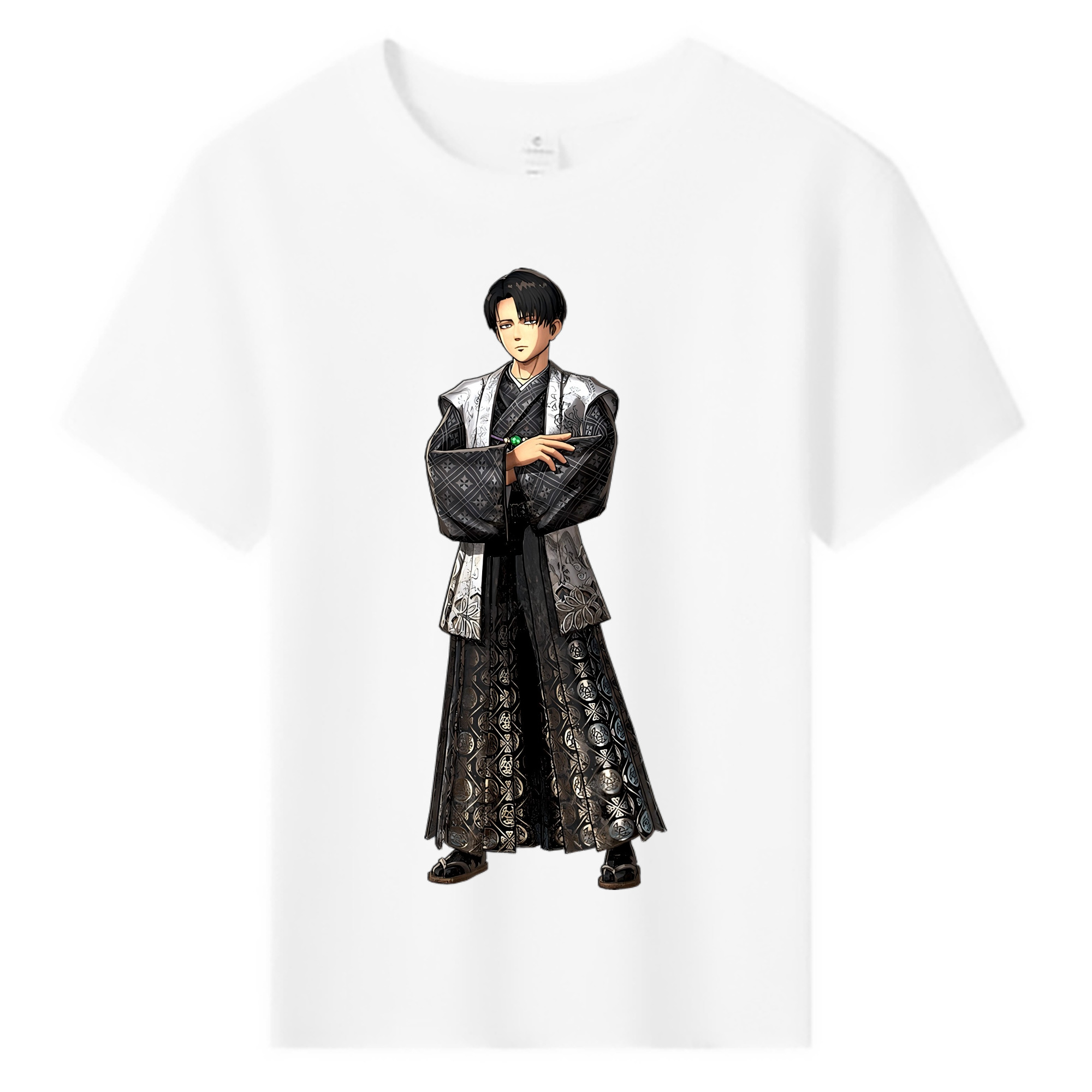 （画像用） 進撃の巨人 リヴァイ·アッカーマン Attack on Titan Levi Ackerman 綿100％キッズTシャツ（フロントプリント）