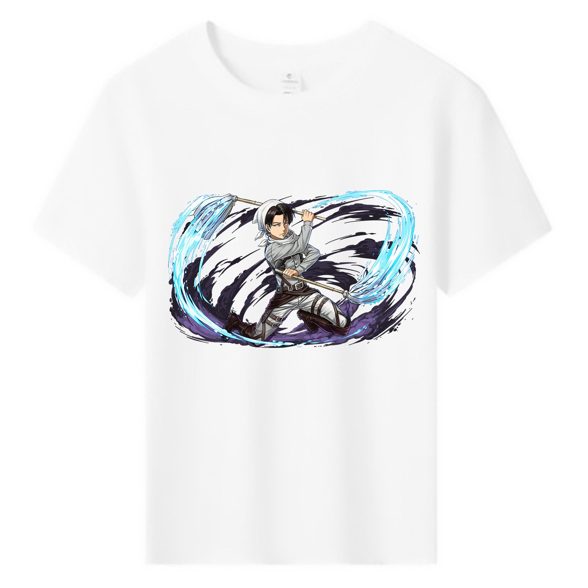 （画像用） 進撃の巨人 リヴァイ·アッカーマン Attack on Titan Levi Ackerman 綿100％キッズTシャツ（フロントプリント）