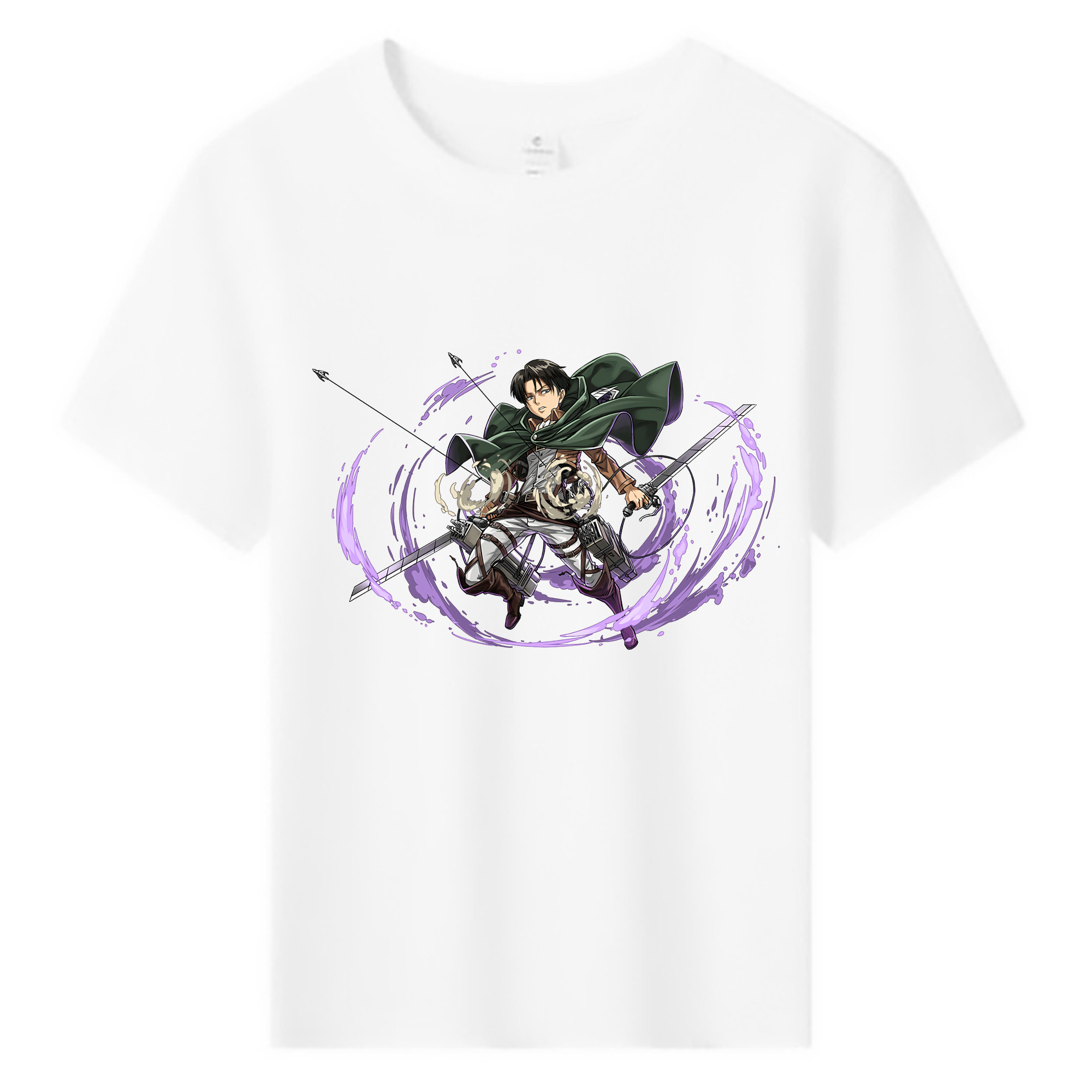 （画像用） 進撃の巨人 リヴァイ·アッカーマン Attack on Titan Levi Ackerman 綿100％キッズTシャツ（フロントプリント）