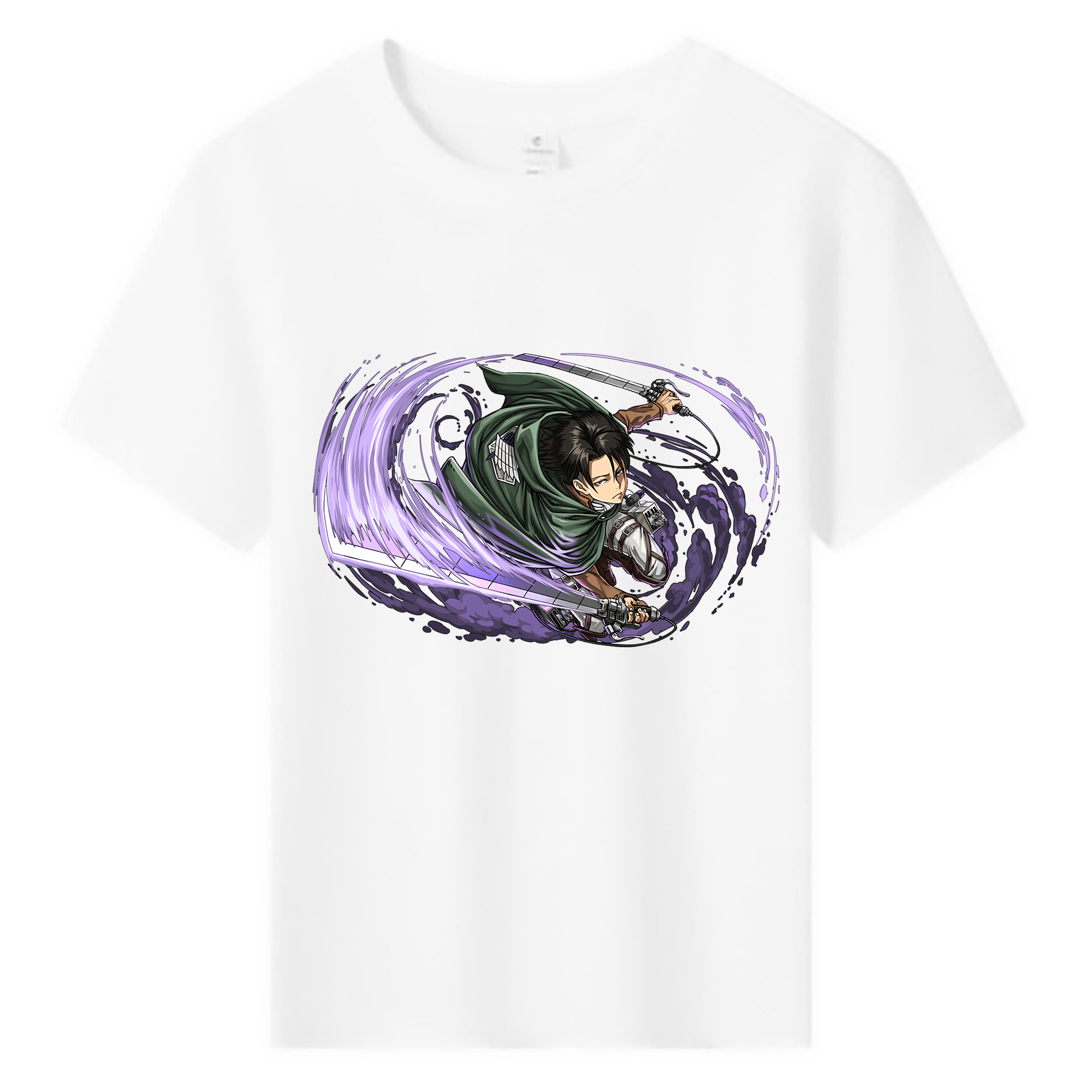 （画像用） 進撃の巨人 リヴァイ·アッカーマン Attack on Titan Levi Ackerman 綿100％キッズTシャツ（フロントプリント）