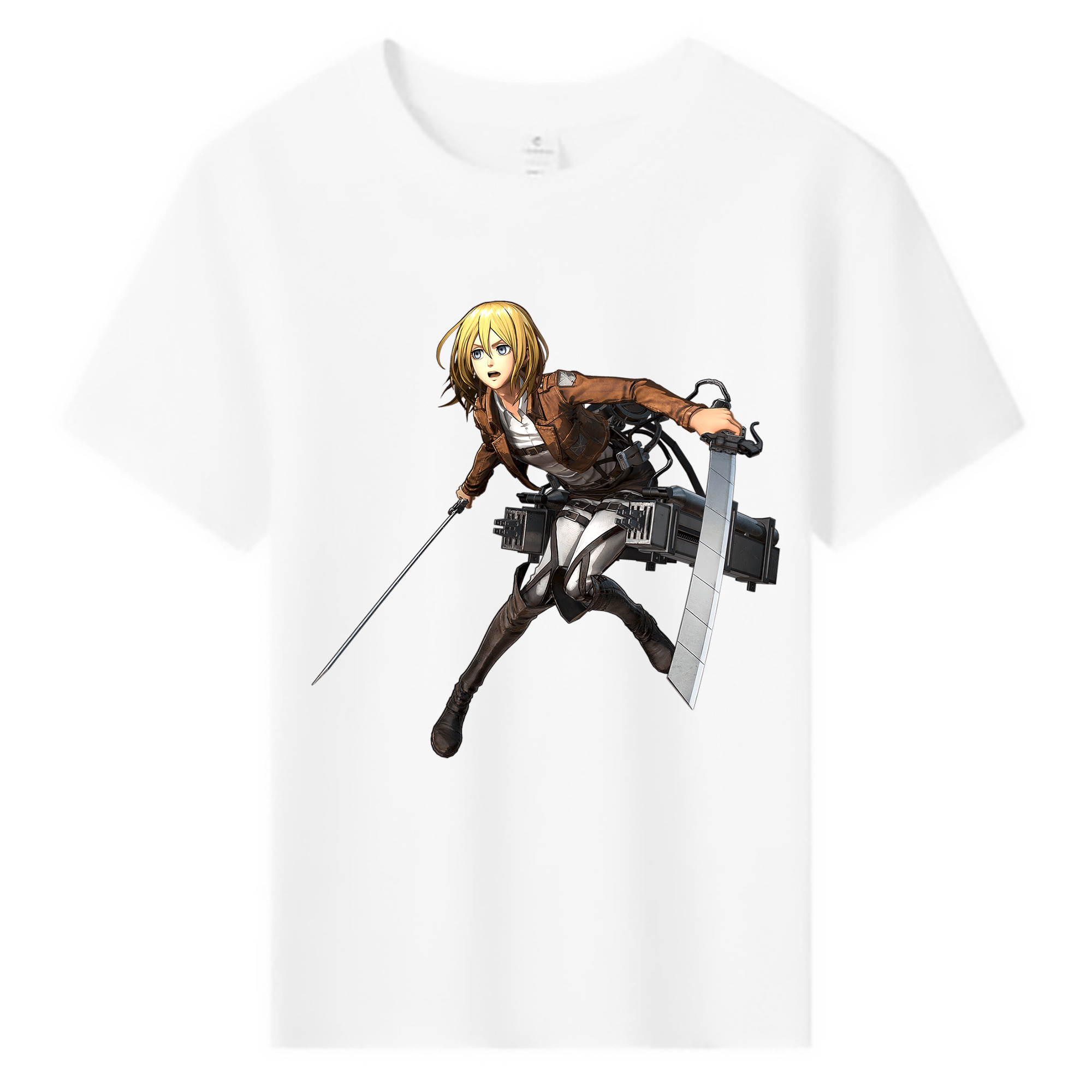 （画像用） 進撃の巨人 クリスタ·レンズ Attack on Titan Christa Lenz 綿100％キッズTシャツ（フロントプリント）