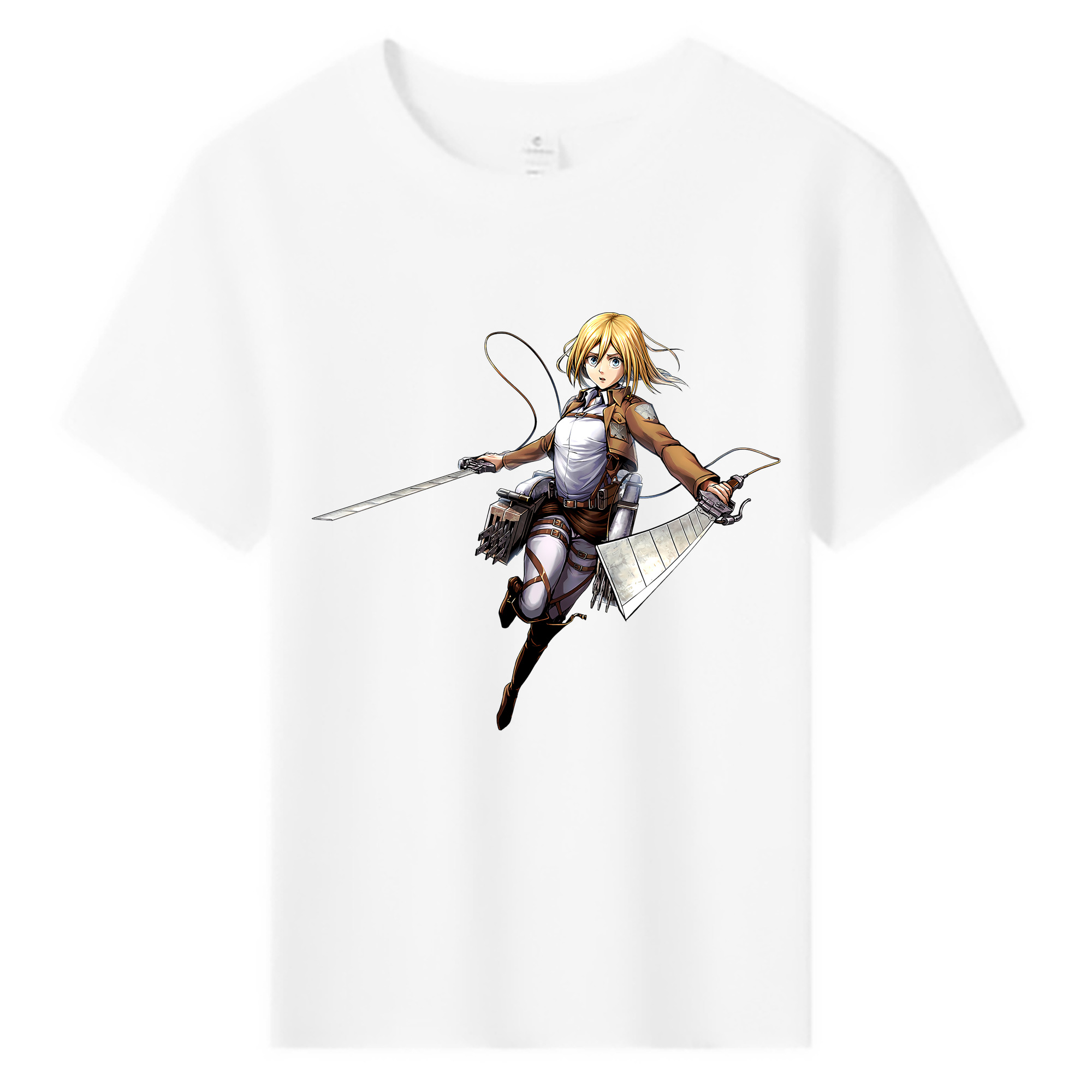 （画像用） 進撃の巨人 クリスタ·レンズ Attack on Titan Christa Lenz 綿100％キッズTシャツ（フロントプリント）