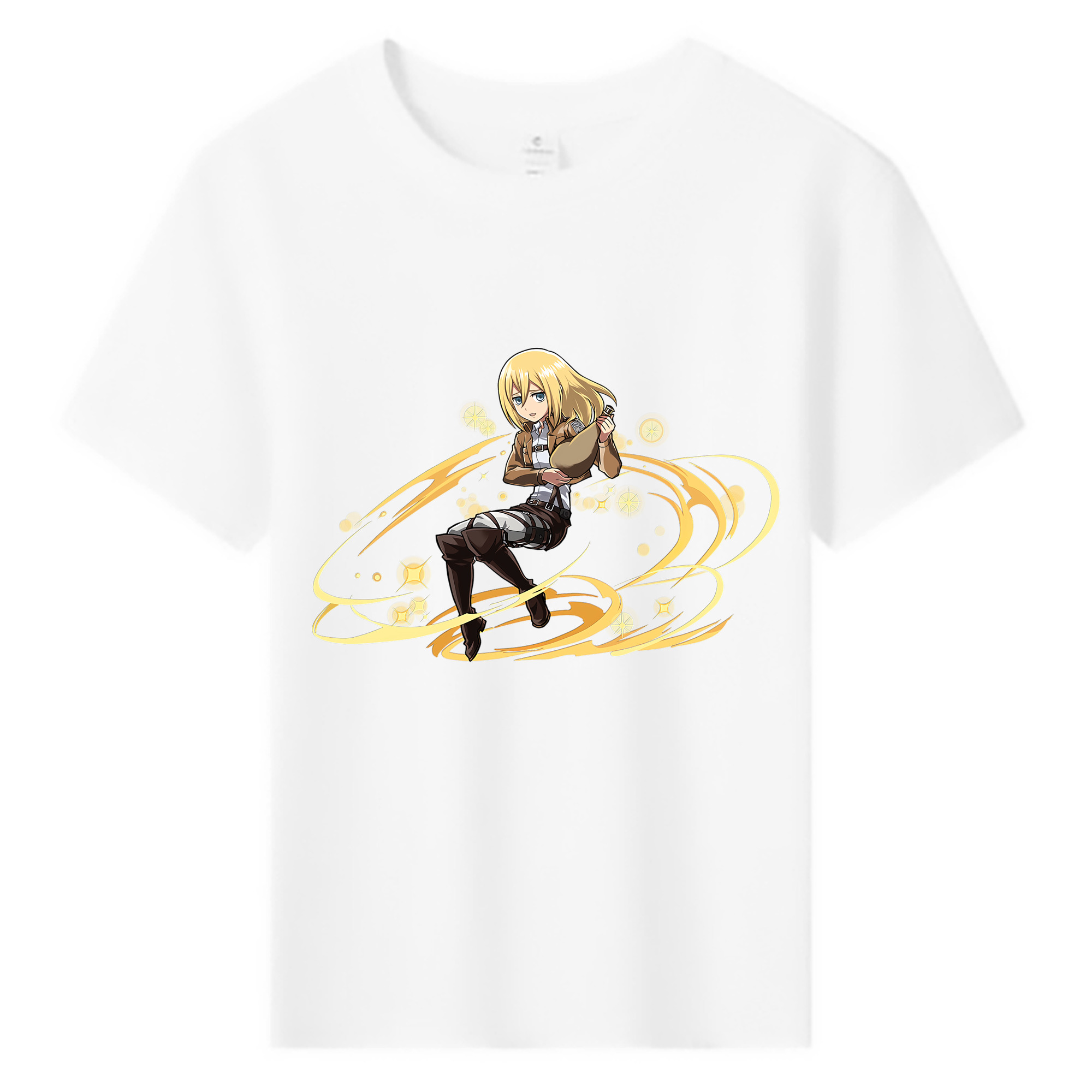 （画像用） 進撃の巨人 クリスタ·レンズ Attack on Titan Christa Lenz 綿100％キッズTシャツ（フロントプリント）