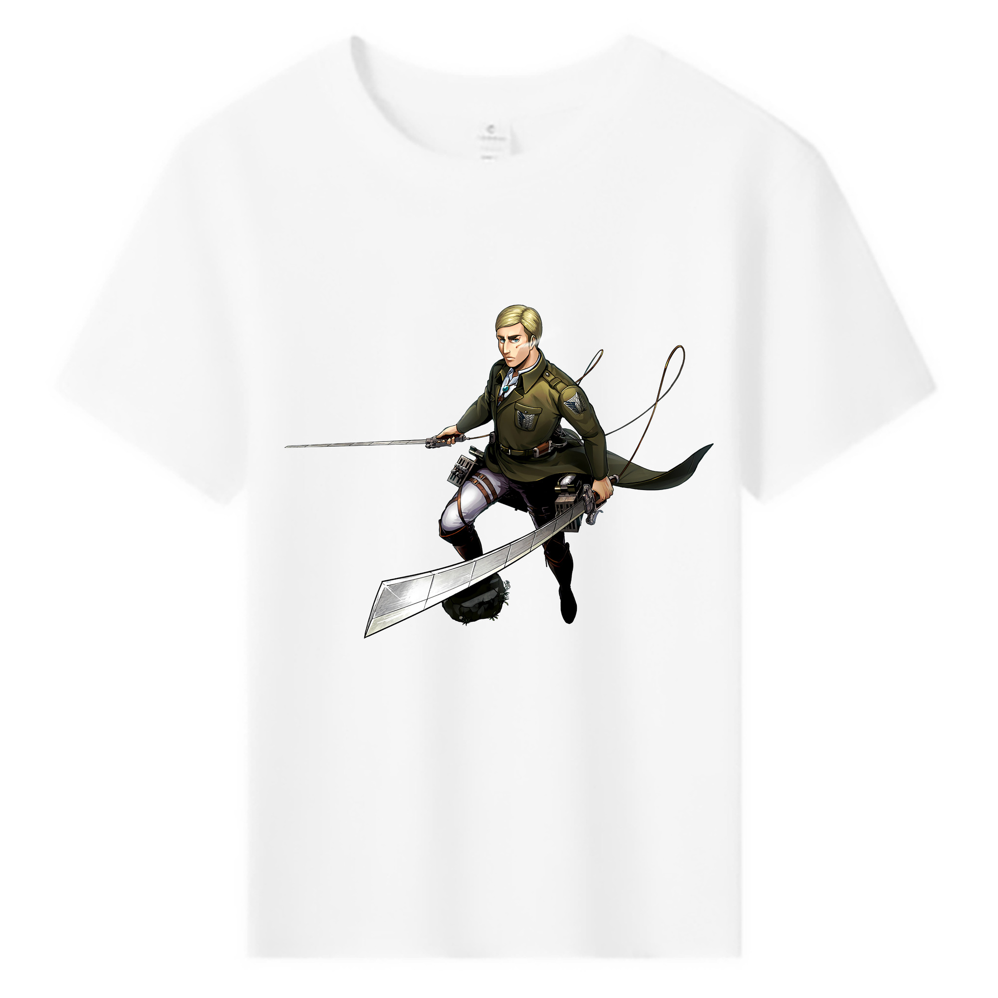 （画像用） 進撃の巨人 エルヴィン・スミス Attack on Titan Erwin Smith 綿100％キッズTシャツ（フロントプリント）
